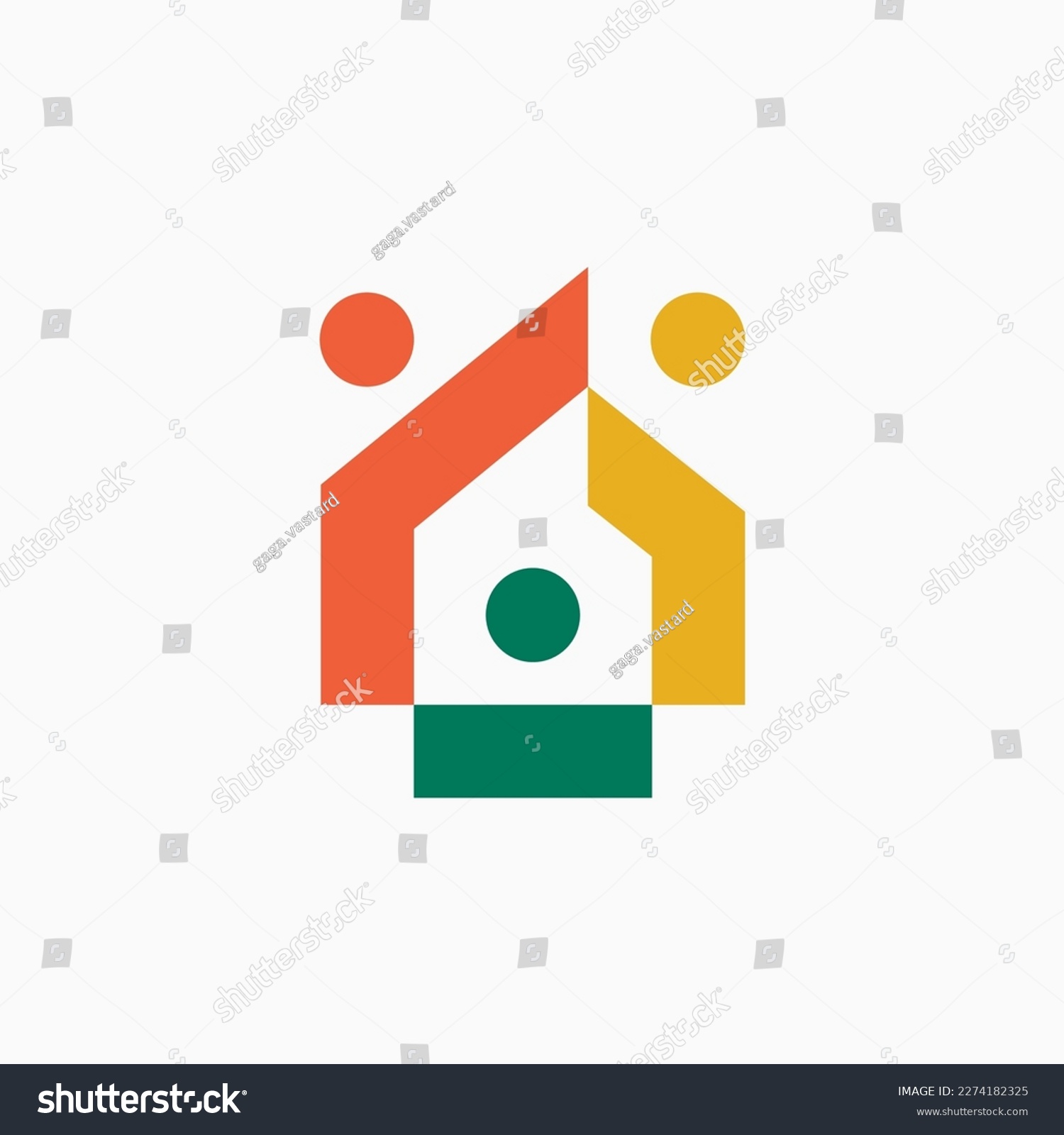 SVG of house home people human team work family logo vector icon illustration svg