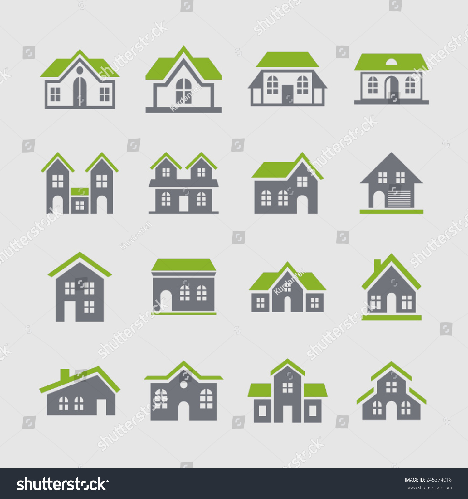 House Icon Set Stock Vector 245374018 - Shutterstock