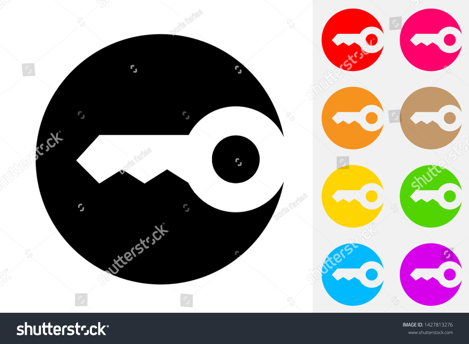 House Key Negative Space Icon Stock Vector Royalty Free
