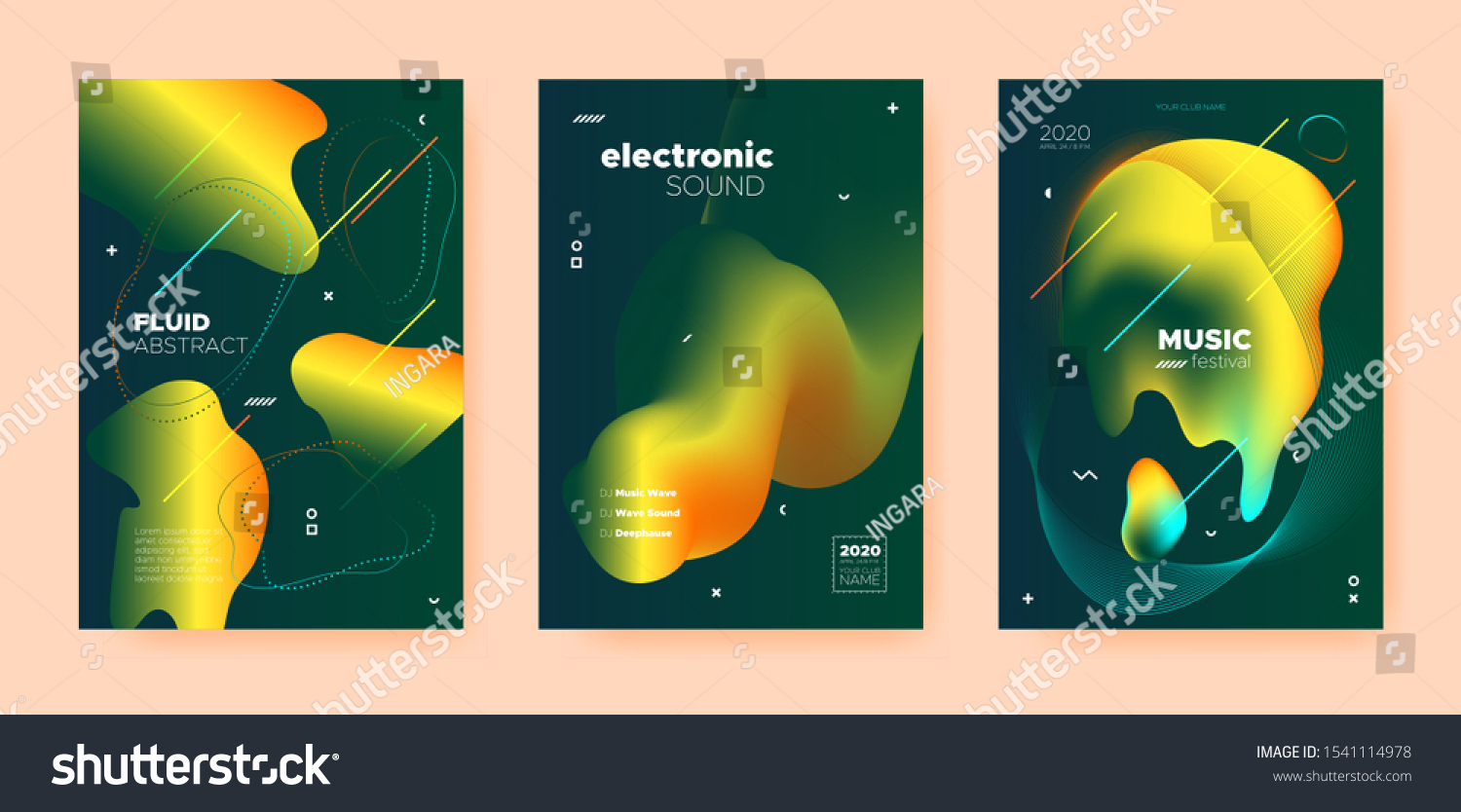 House Music Poster Abstract Gradient Shape Stock Vector Royalty Free 1541114978