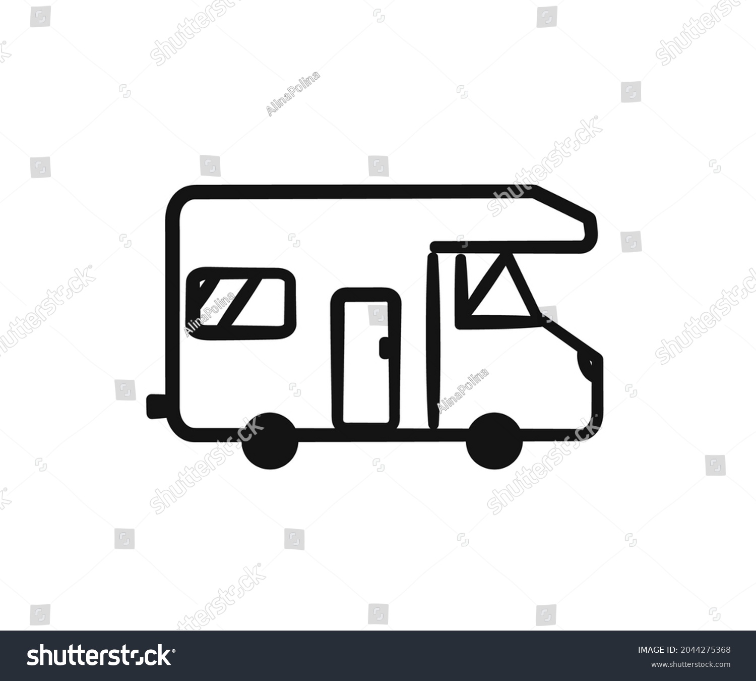 House On Wheels Symbol On White Stock Vector (Royalty Free) 2044275368 ...