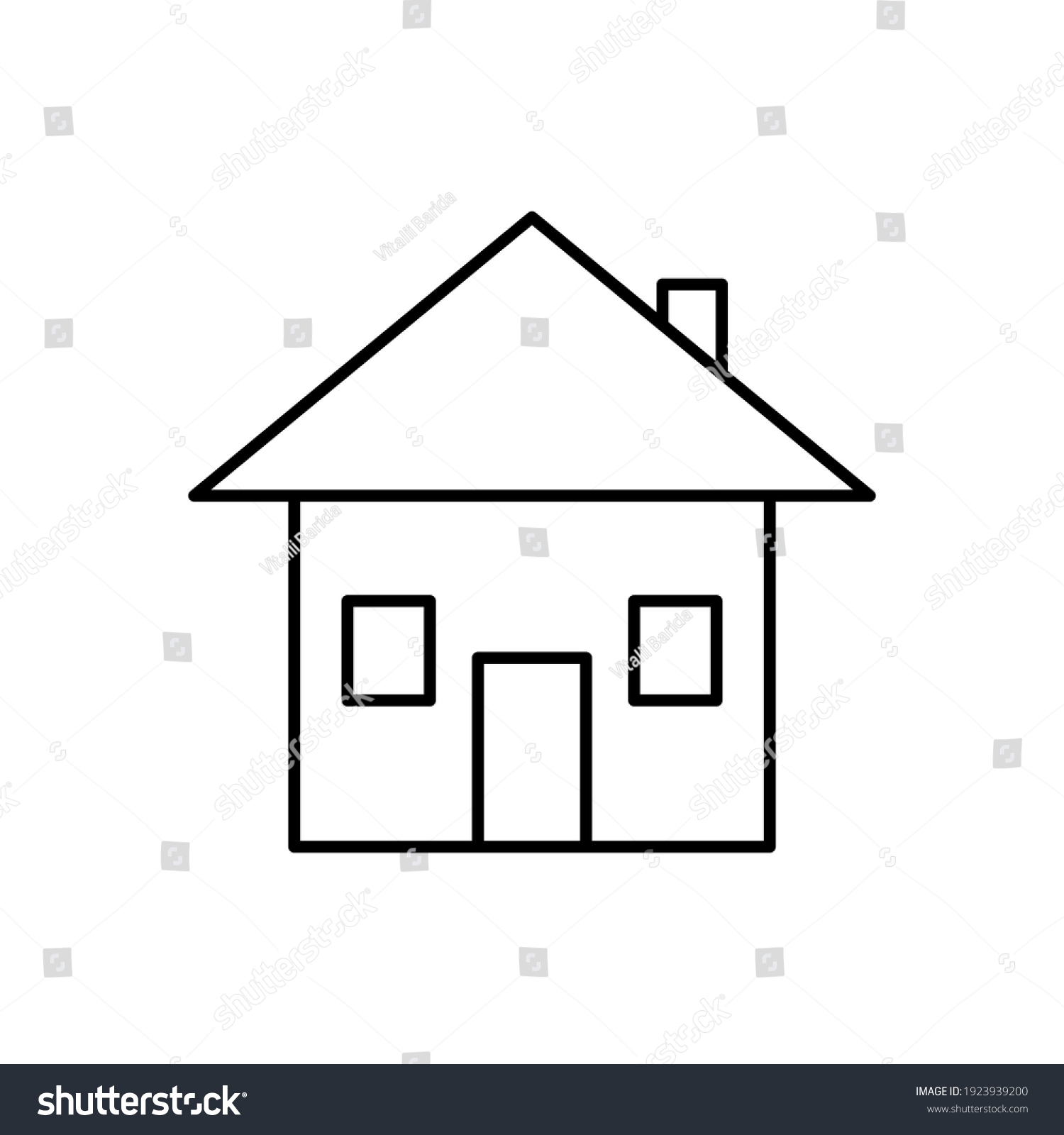 House Outline Icon Building Symbol Home Stock Vector (Royalty Free ...