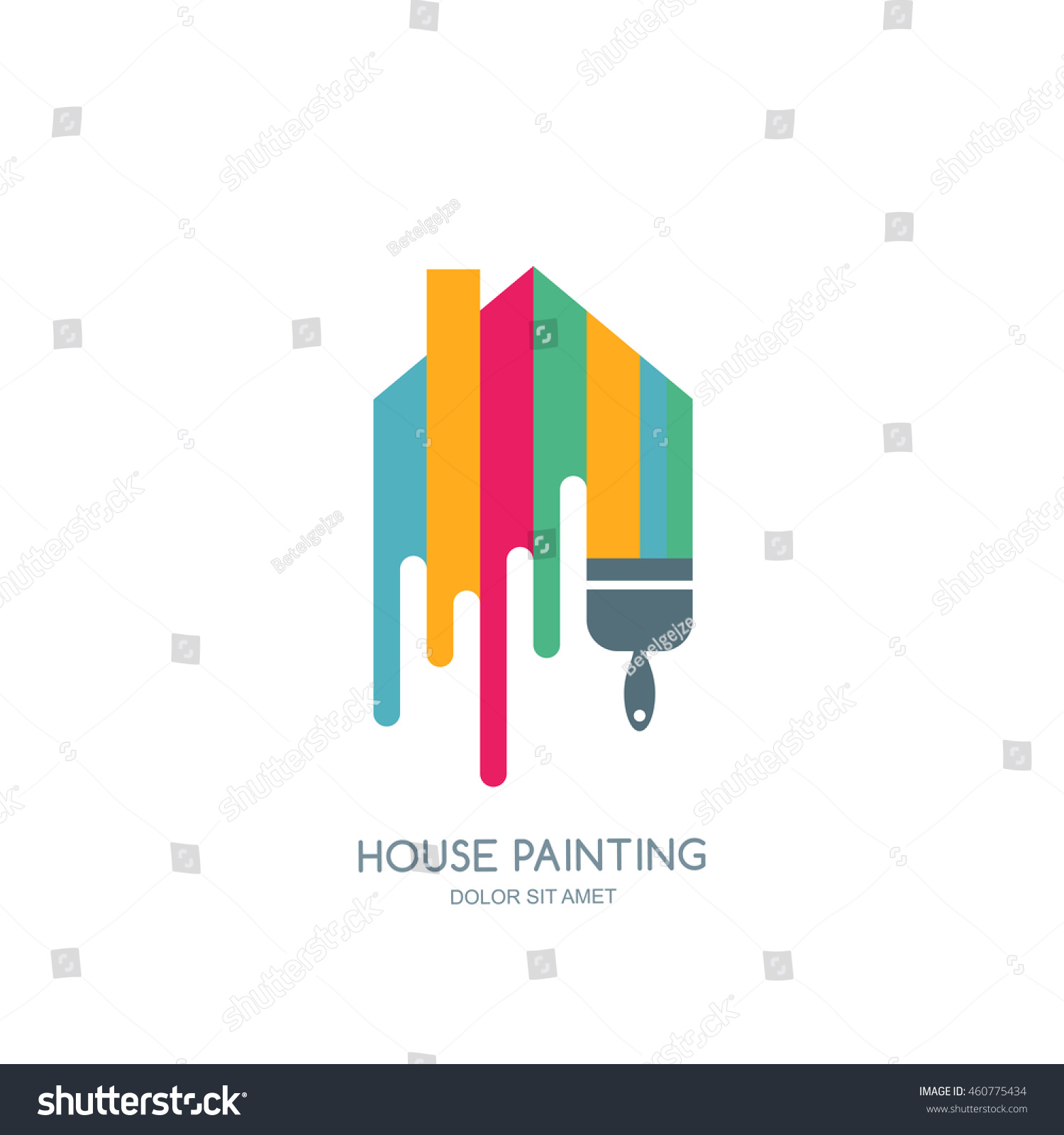 House Painting Service Decor Repair Multicolor Stock Vector House Painting Service Decor Repair Multicolor Stock Vector