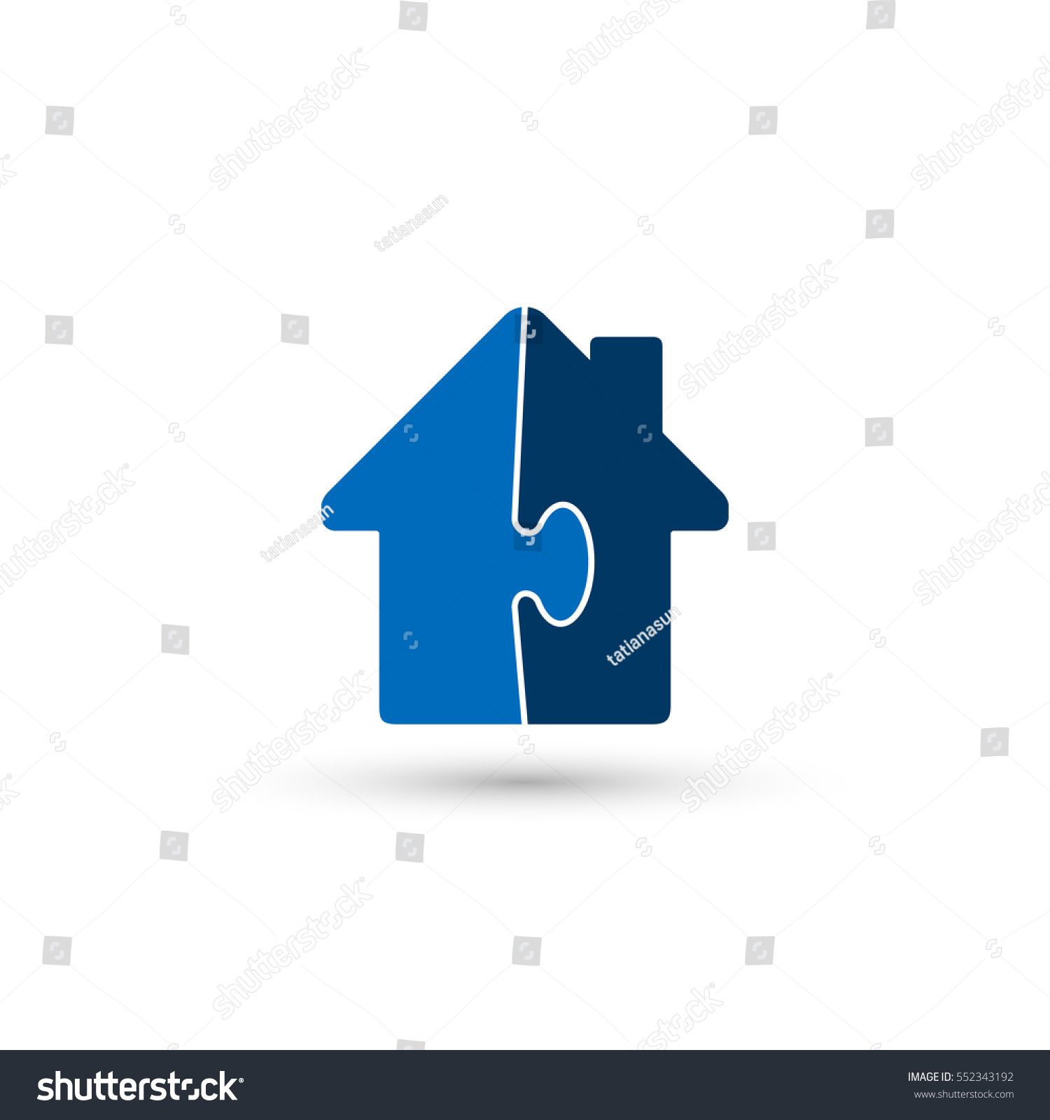 Download House Puzzle Icon Vector Isolated Logo Stock Vector ...