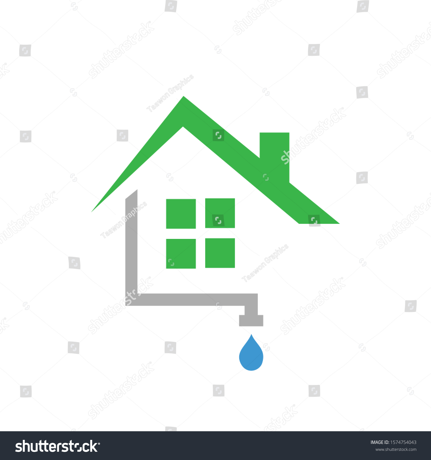 House Roof Gutter Logo Design Home Stock Vector (Royalty Free) 1574754043