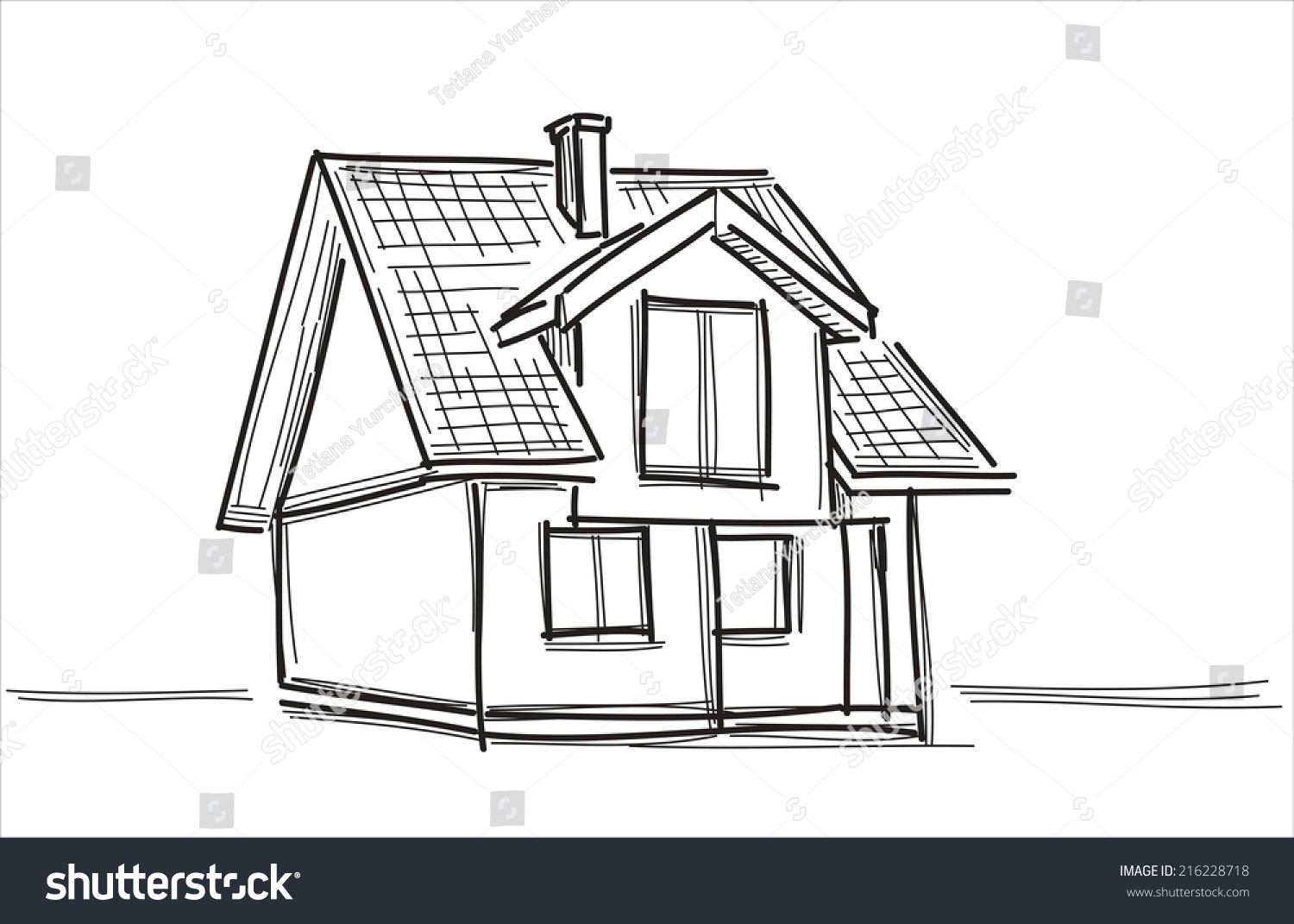 House Sketch 스톡 벡터 216228718  Shutterstock