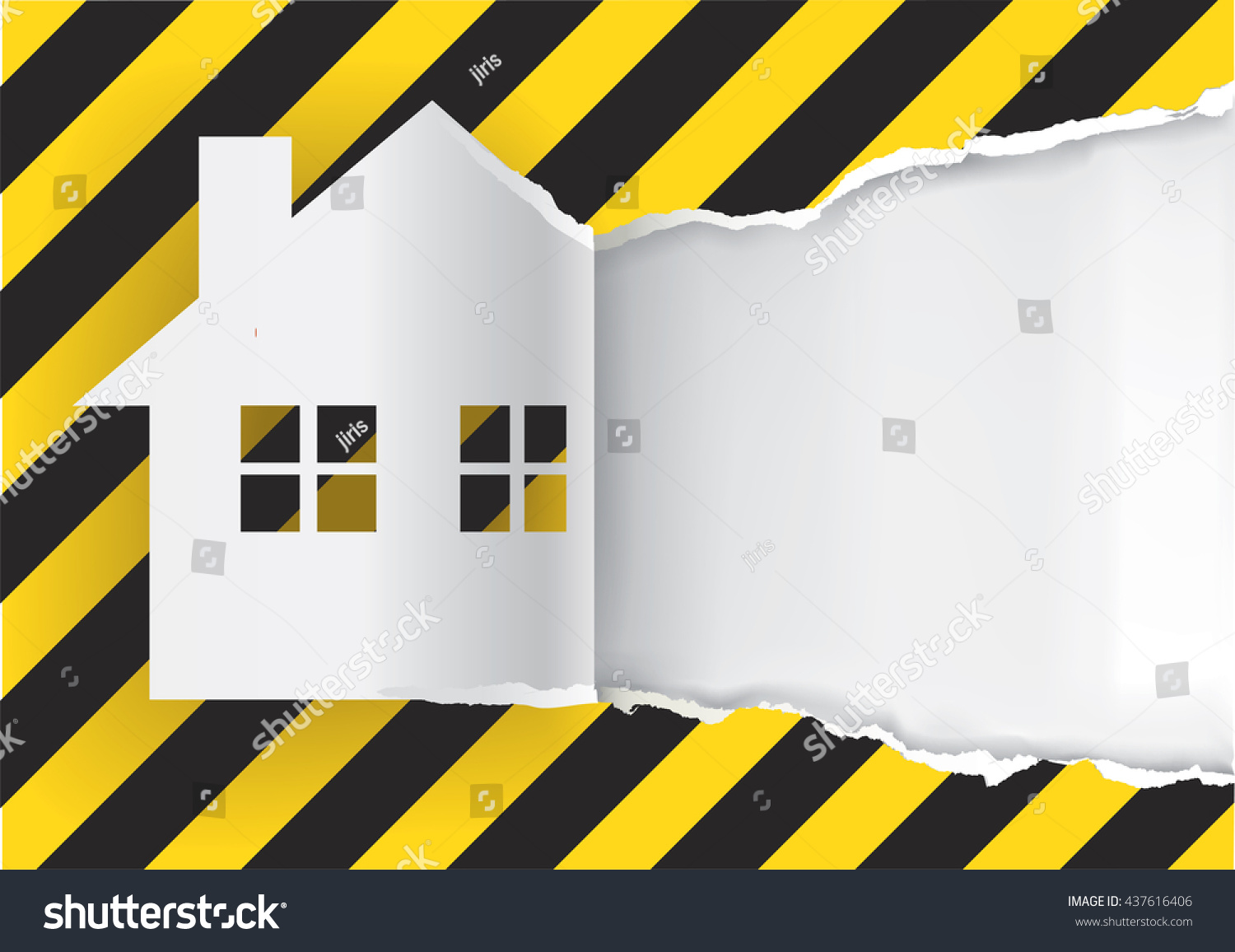 House Under Renovation Illustration Ripped Paper Stock Vector Royalty Free