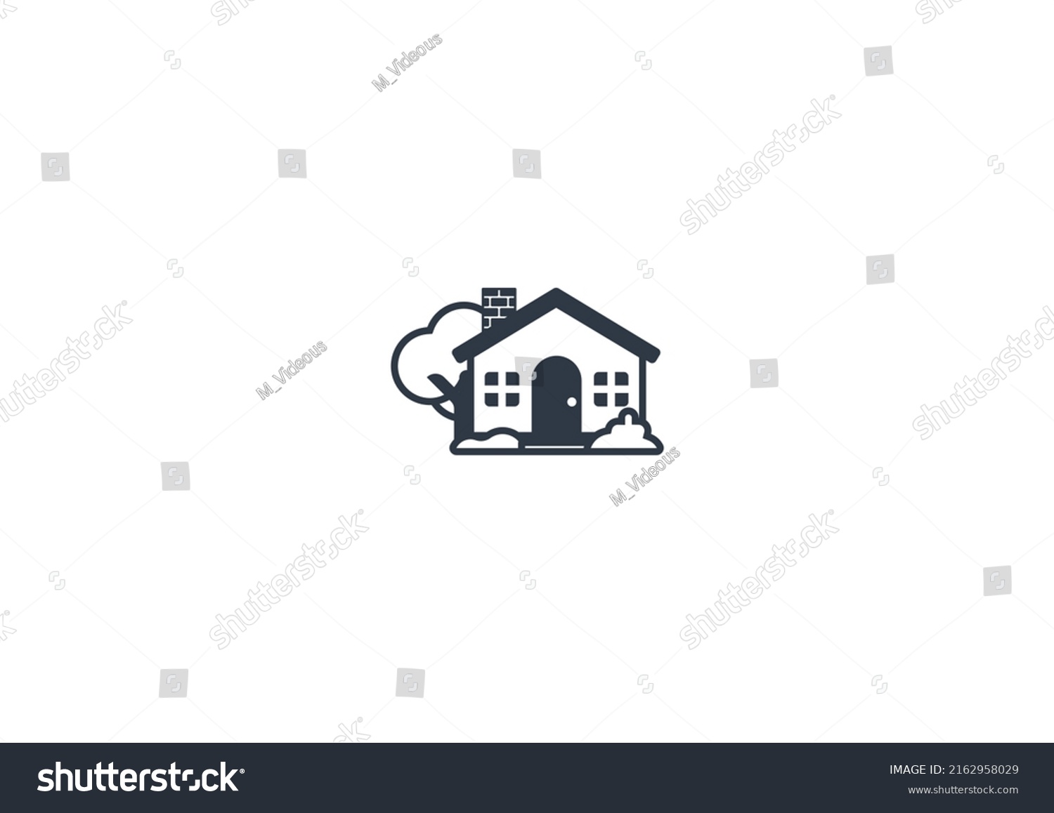 House Garden Vector Flat Emoticon Isolated Stock Vector (Royalty Free ...