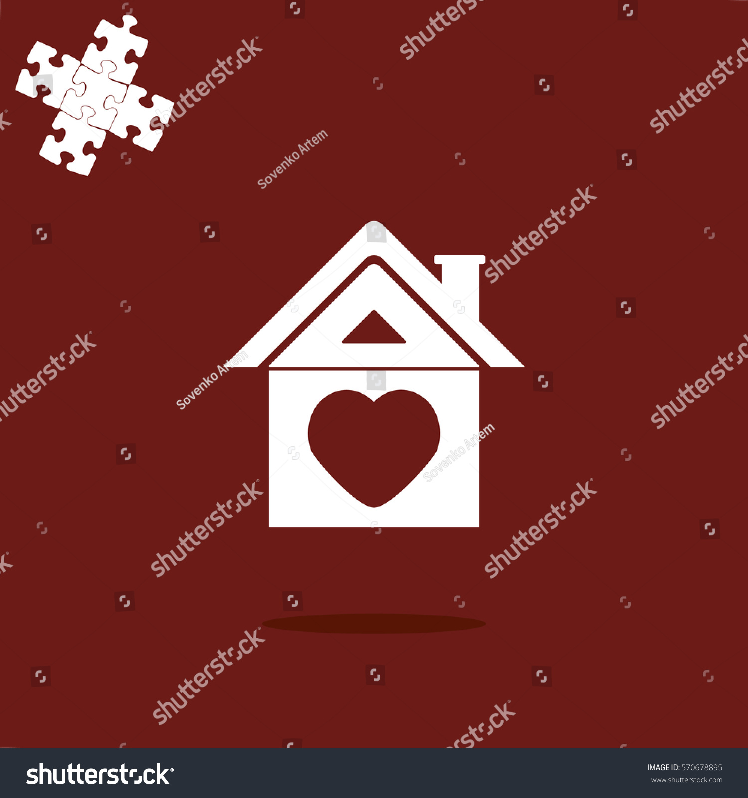 House Heart Vector Icon Stock Vector (Royalty Free) 570678895