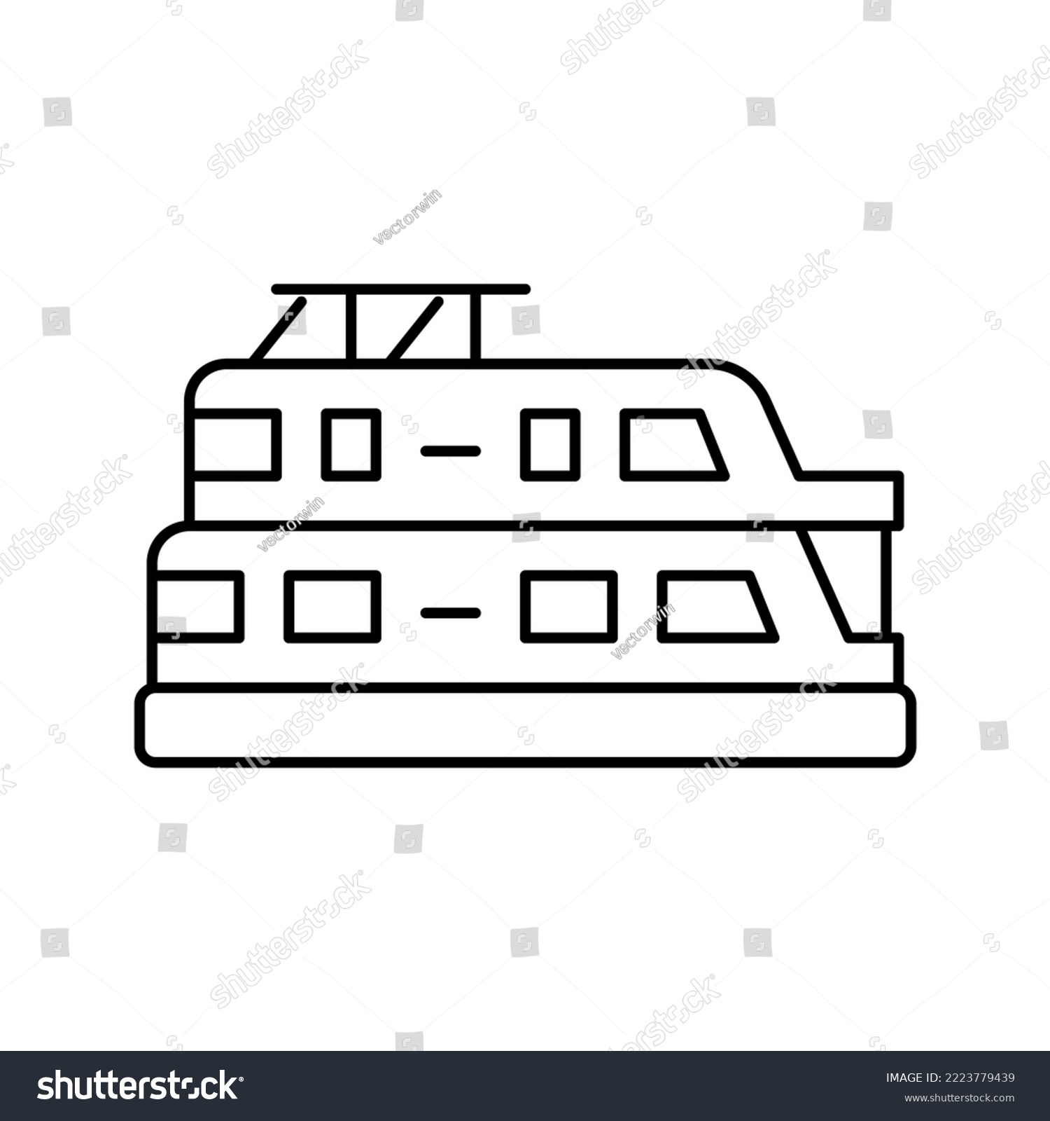 SVG of houseboat boat line icon vector. houseboat boat sign. isolated contour symbol black illustration svg