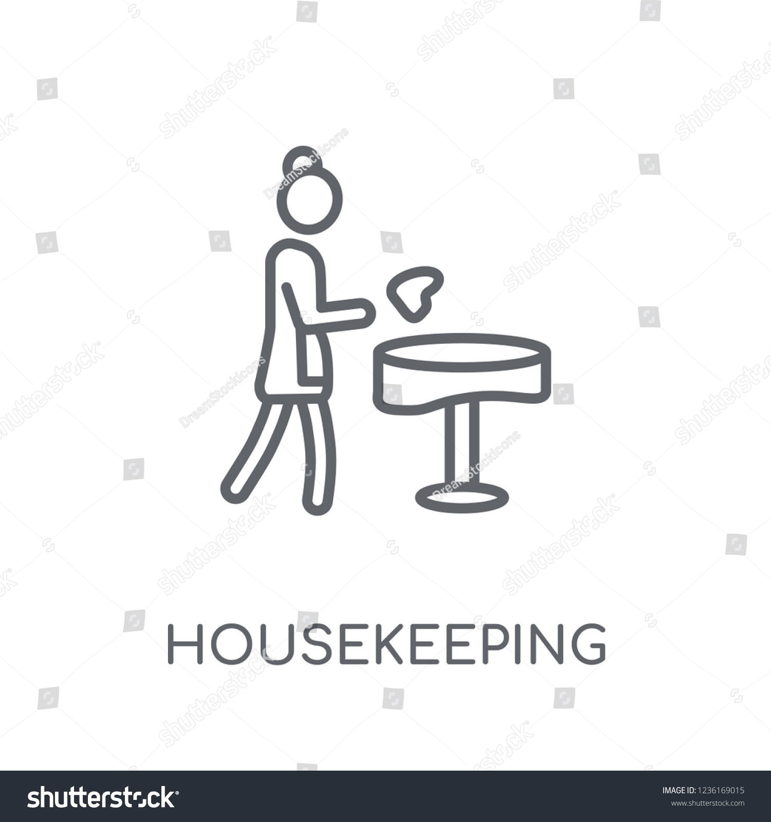 Housekeeping Linear Icon Modern Outline Housekeeping Stock Vector   Stock Vector Housekeeping Linear Icon Modern Outline Housekeeping Logo Concept On White Background From 1236169015 