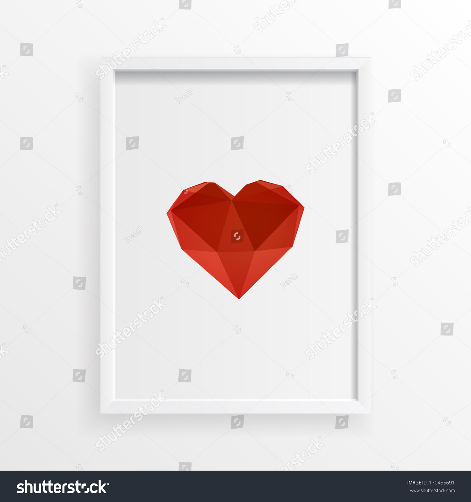 Download Hover 3d Origami Red Heart Design Stock Vector Royalty Free 170455691