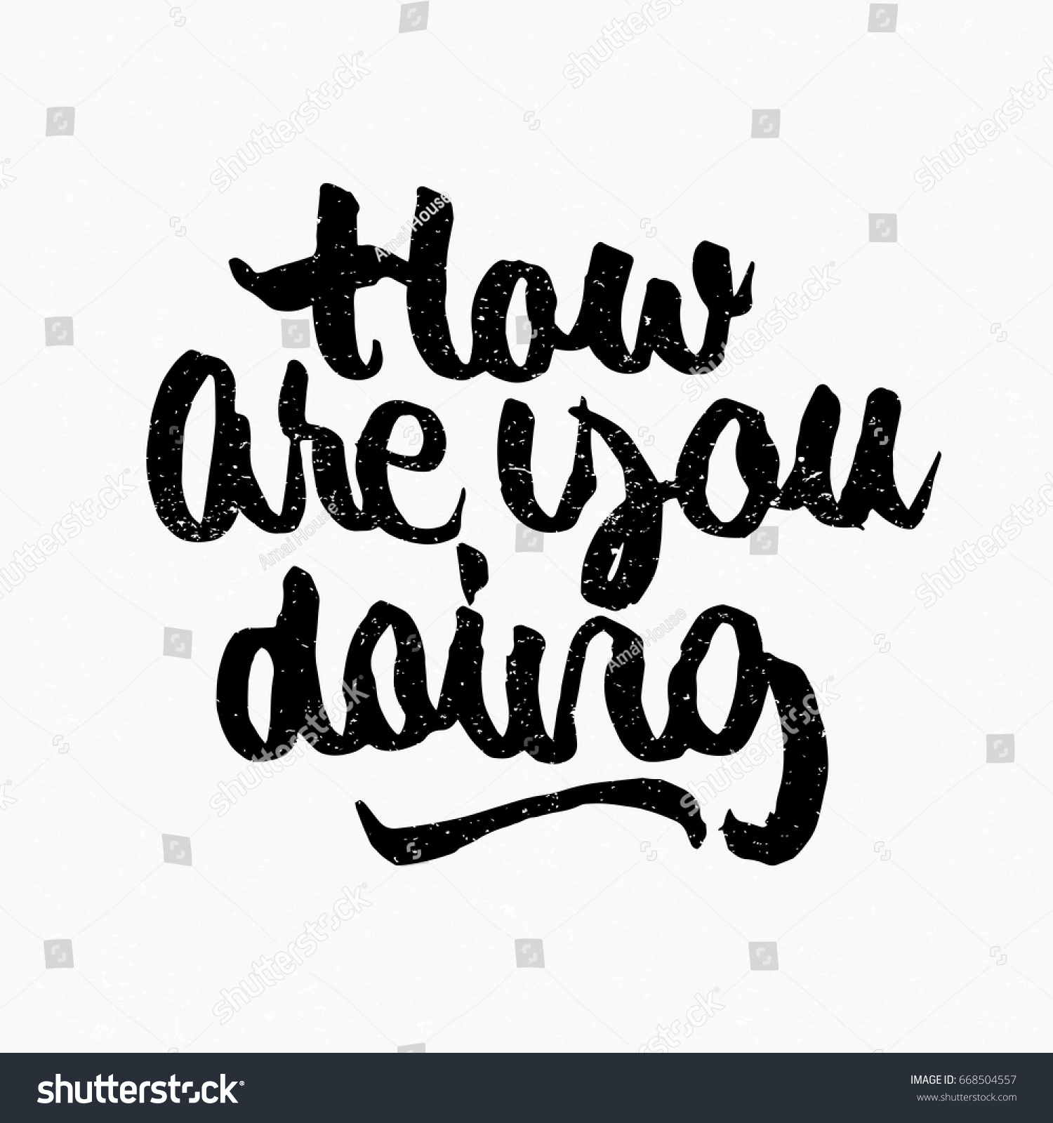 How You Doing Quote Ink Hand Stock Vector Royalty Free