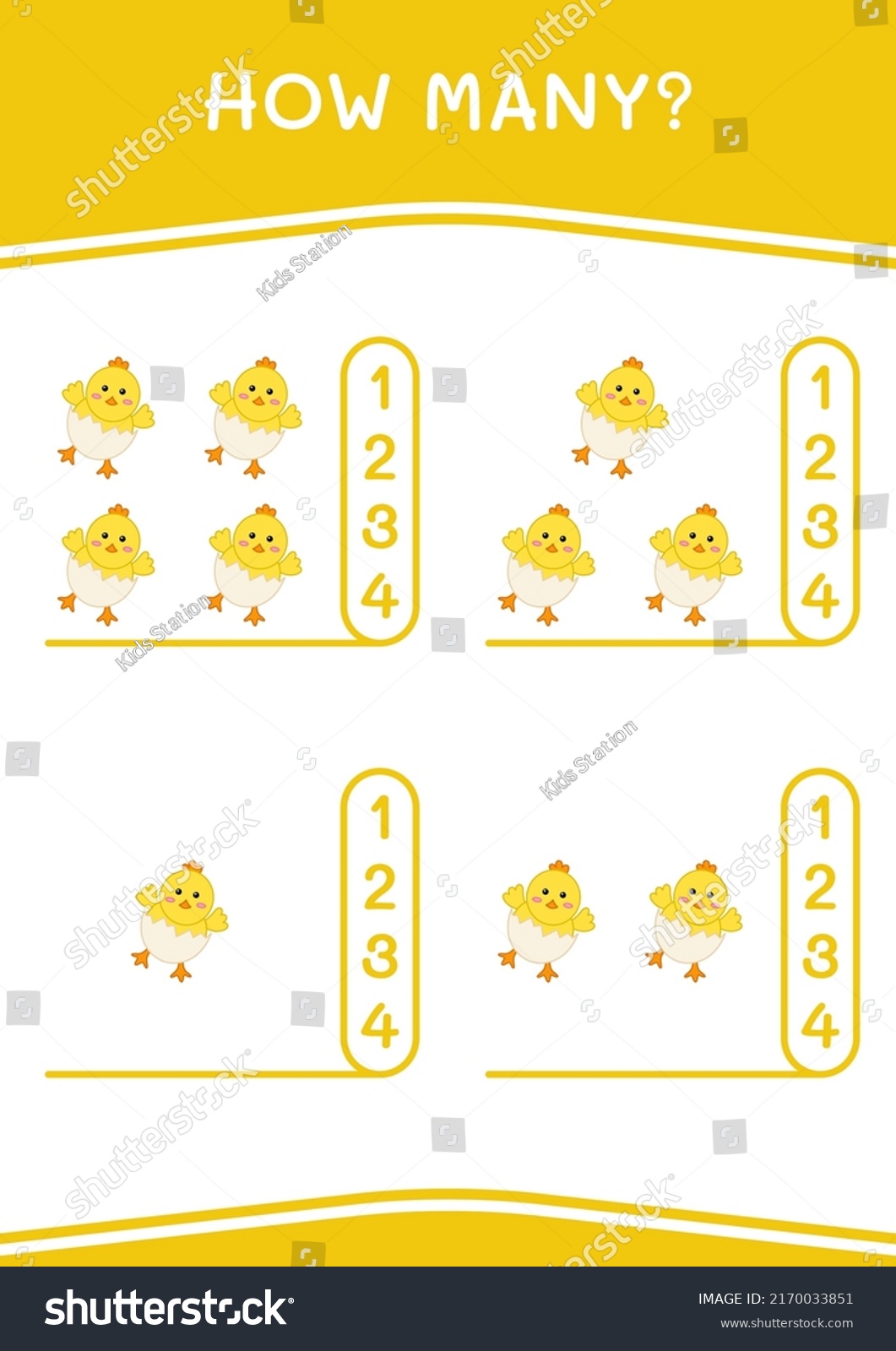 How Many Chick Game Children Vector Stock Vector (Royalty Free ...