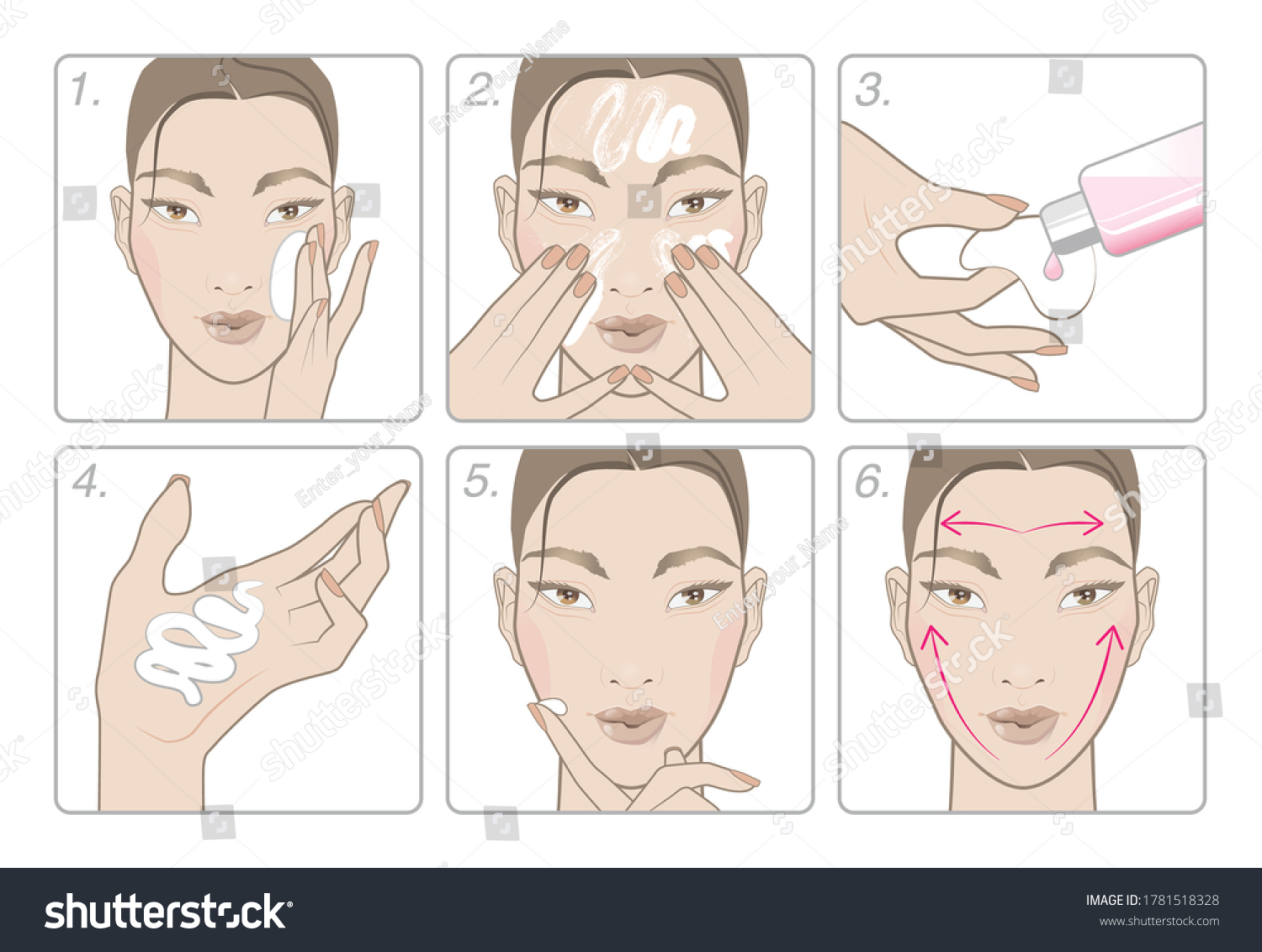 how-apply-face-cream-scheme-six-stock-vector-royalty-free-1781518328