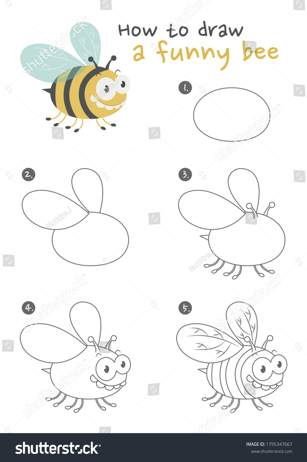 How Draw Honey Bee Vector Illustration Stock Vector (Royalty Free ...