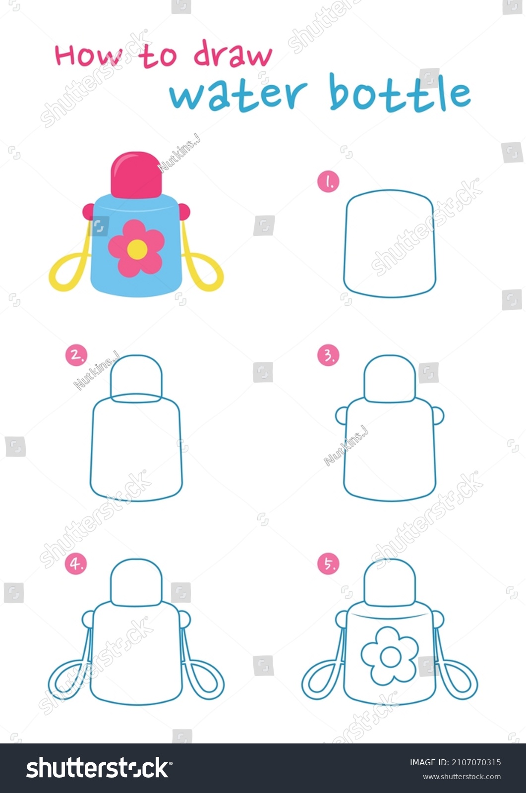 How Draw Water Bottle Vector Illustration Stock Vector (Royalty Free ...