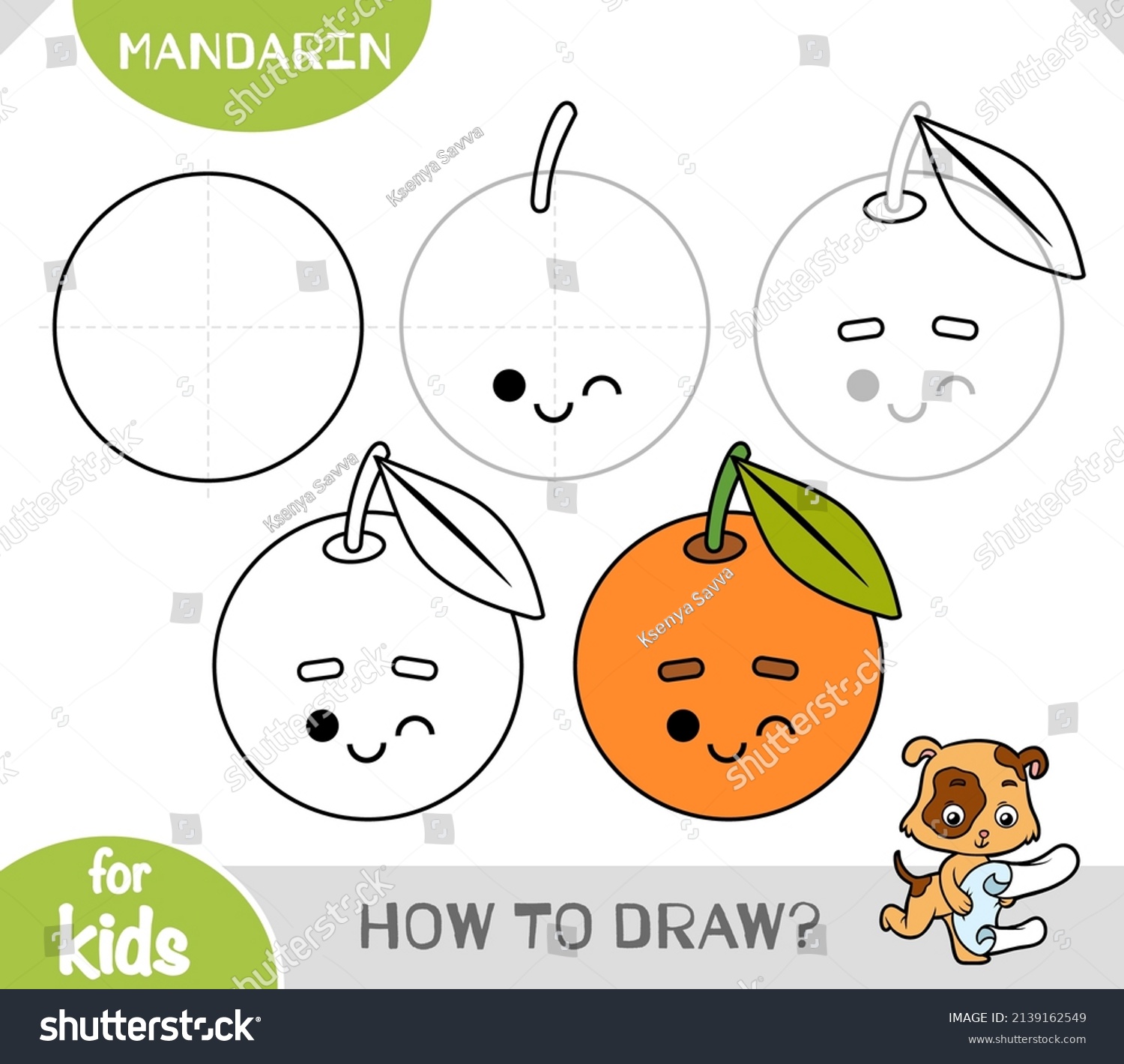 How Draw Mandarin Children Step By Stock Vector (Royalty Free