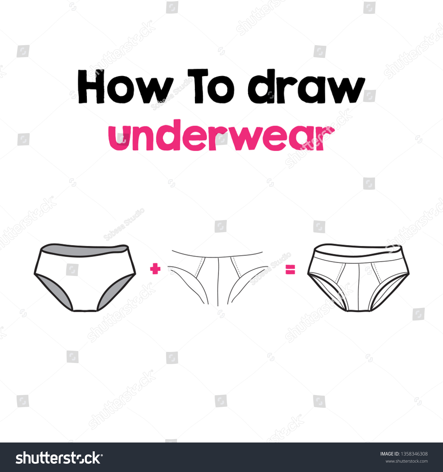 How Draw Men Underwear image vectorielle de stock (libre de droits