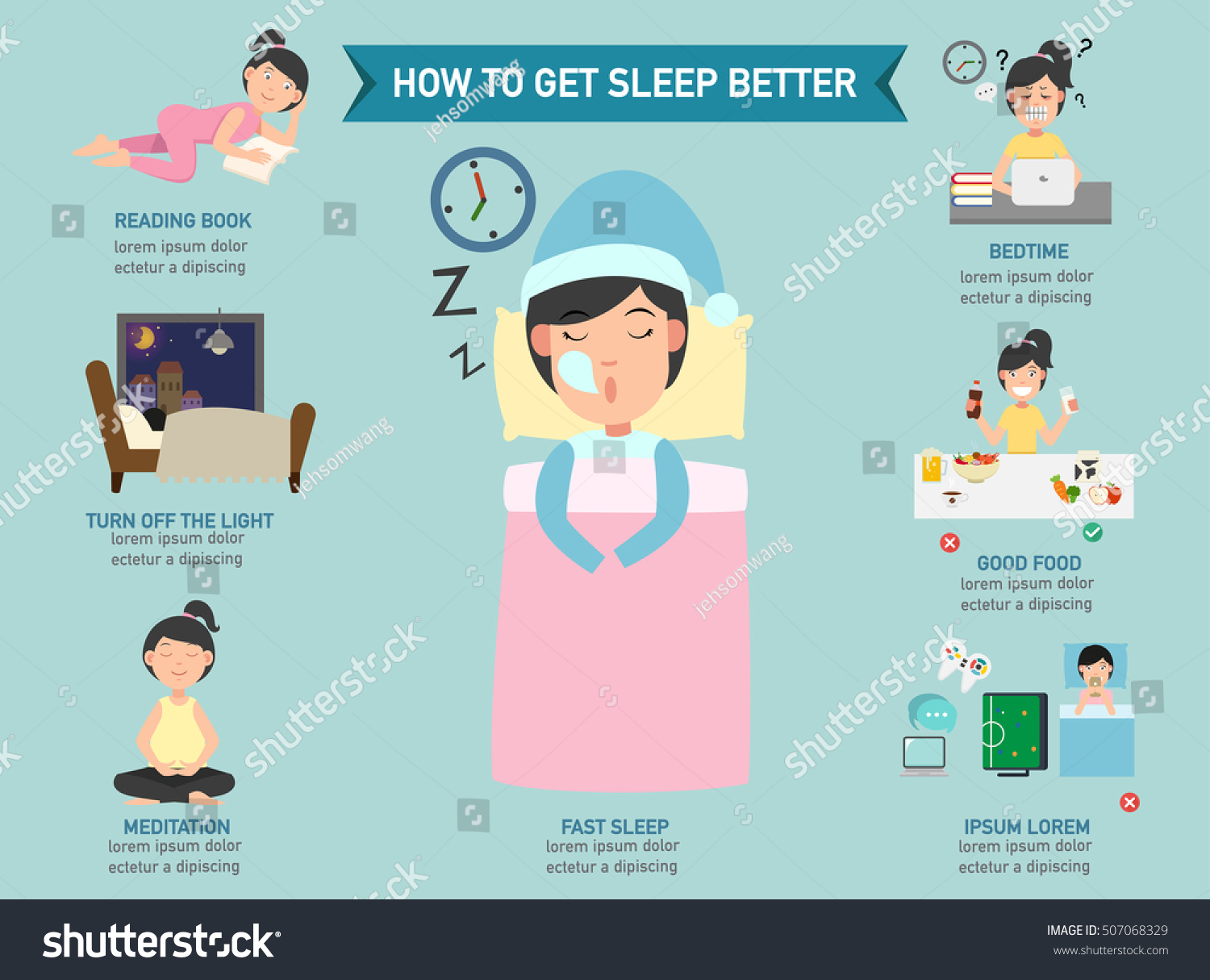 How To Get Sleep Better Infographic Vector Illustration 507068329 Shutterstock