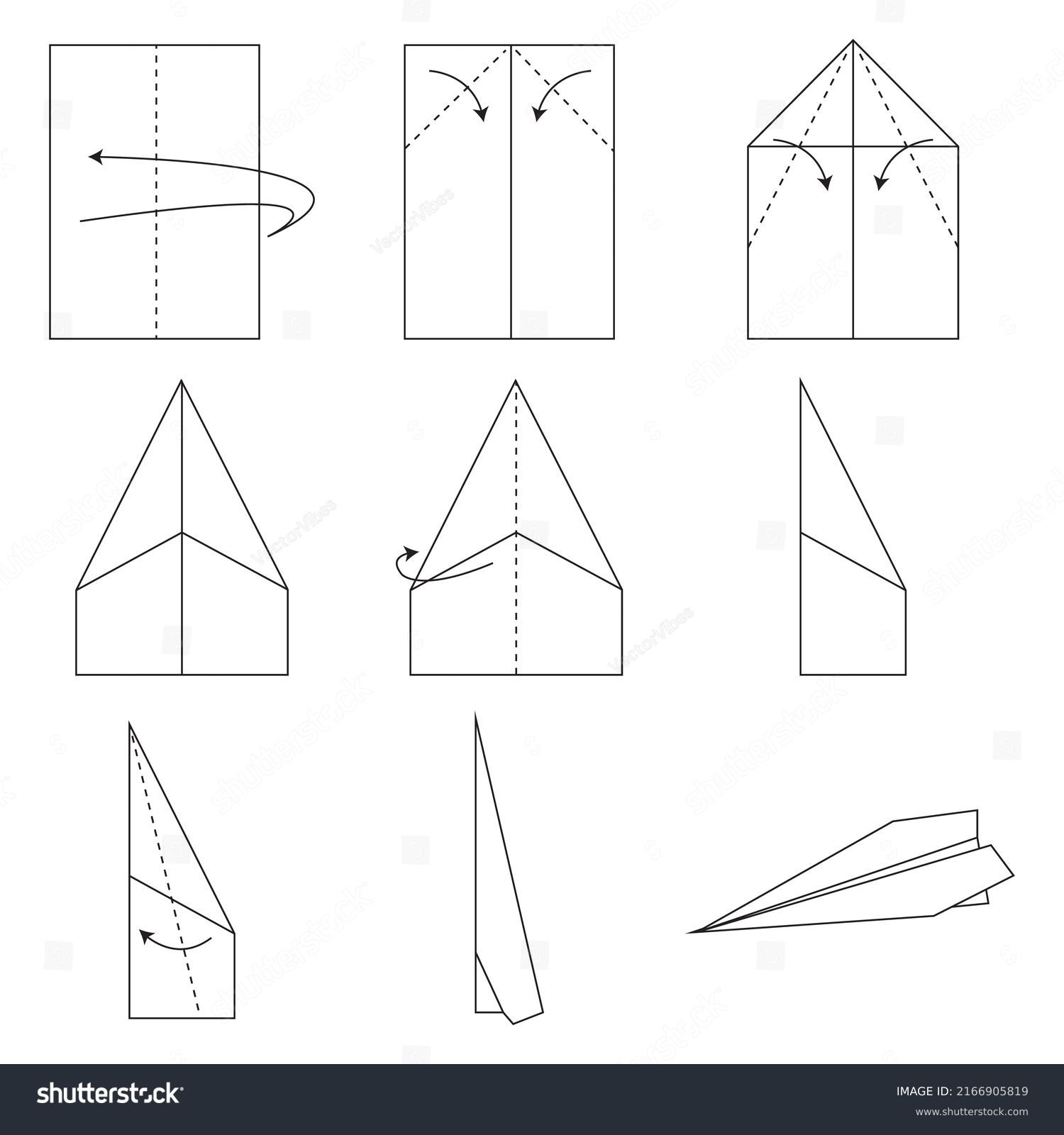 How Make Paper Plane Vector Illustration Stock Vector (Royalty Free ...