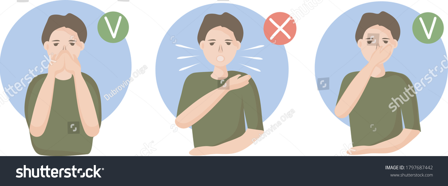 How Sneeze Cough Properly Prevent Spread Stock Vector (Royalty Free ...