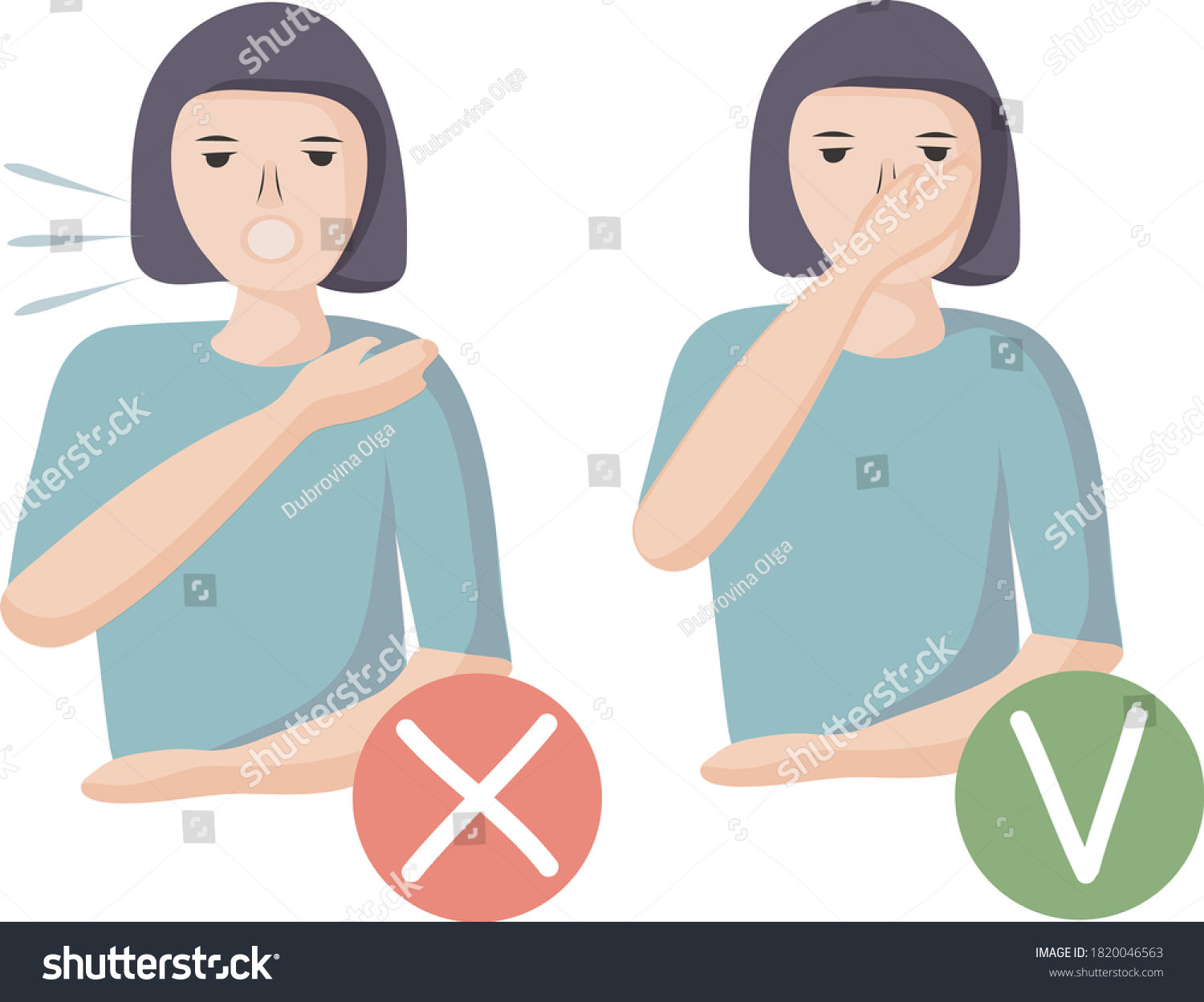 How Sneeze Cough Properly Prevent Spread Stock Vector (Royalty Free ...