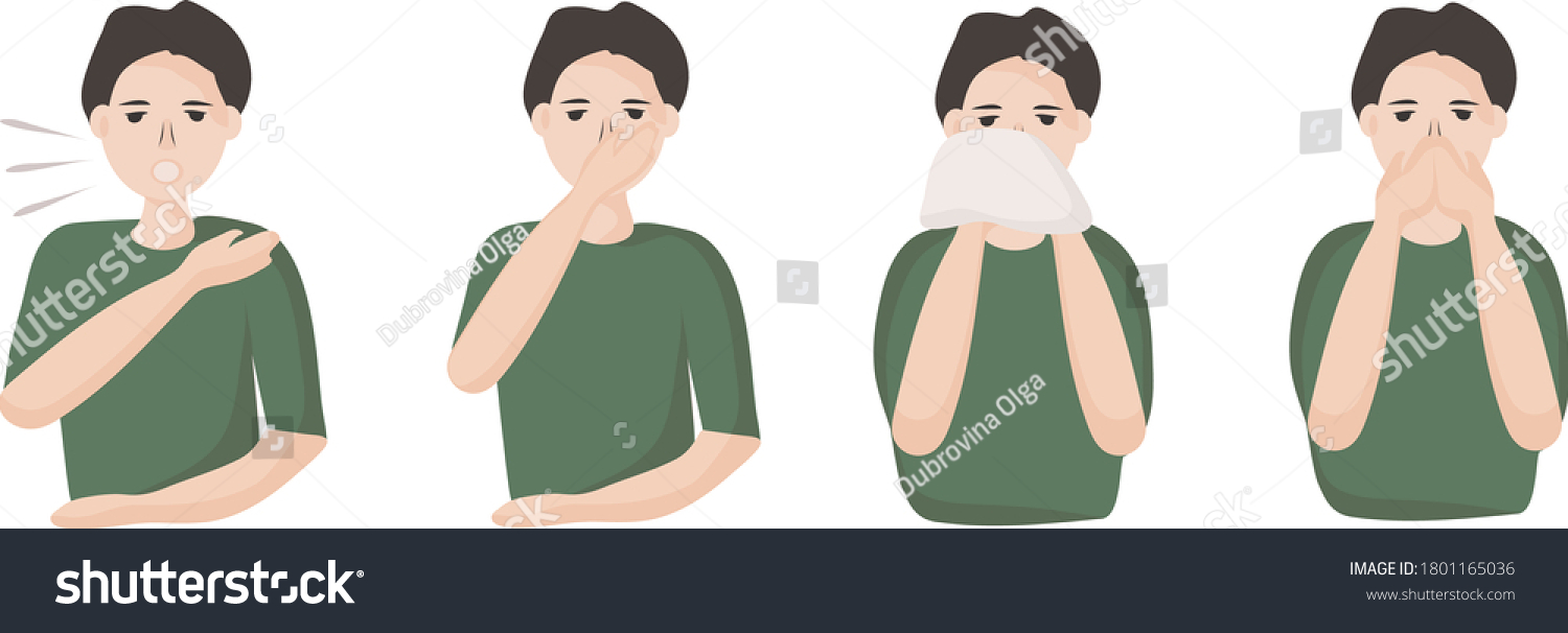 How Sneeze Cough Properly Prevent Viruses Stock Vector (Royalty Free ...