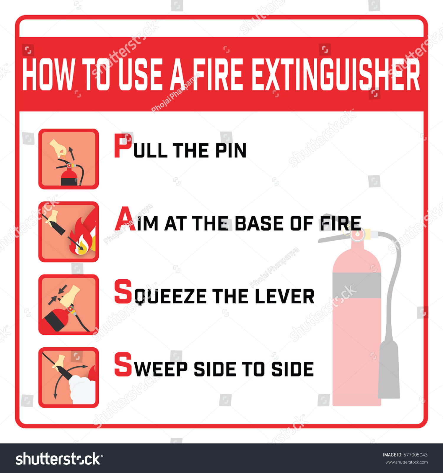 1,189 Fire extinguisher operation Images, Stock Photos & Vectors ...