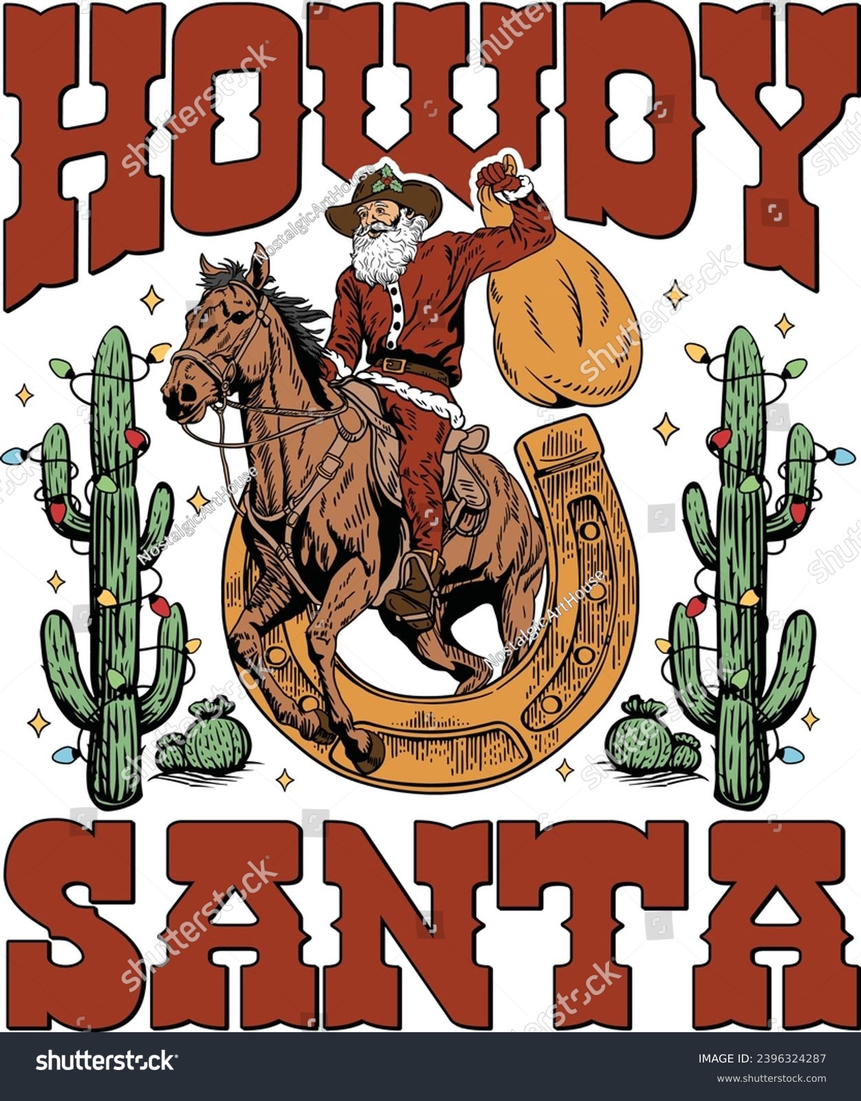 SVG of Howdy Santa Christmas, Western Christmas, Cowboy Christmas, Country Christmas, Santa Cowboy Merry  svg