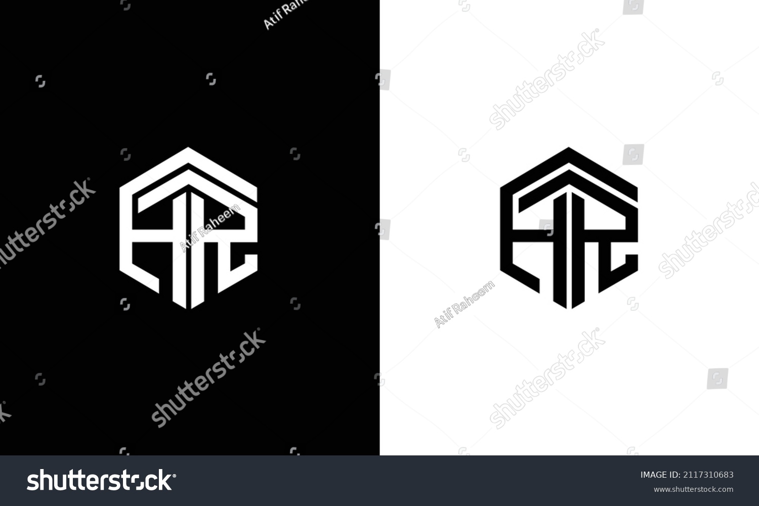 Hr Initials Monogram Letter Text Alphabet Stock Vector (Royalty Free ...