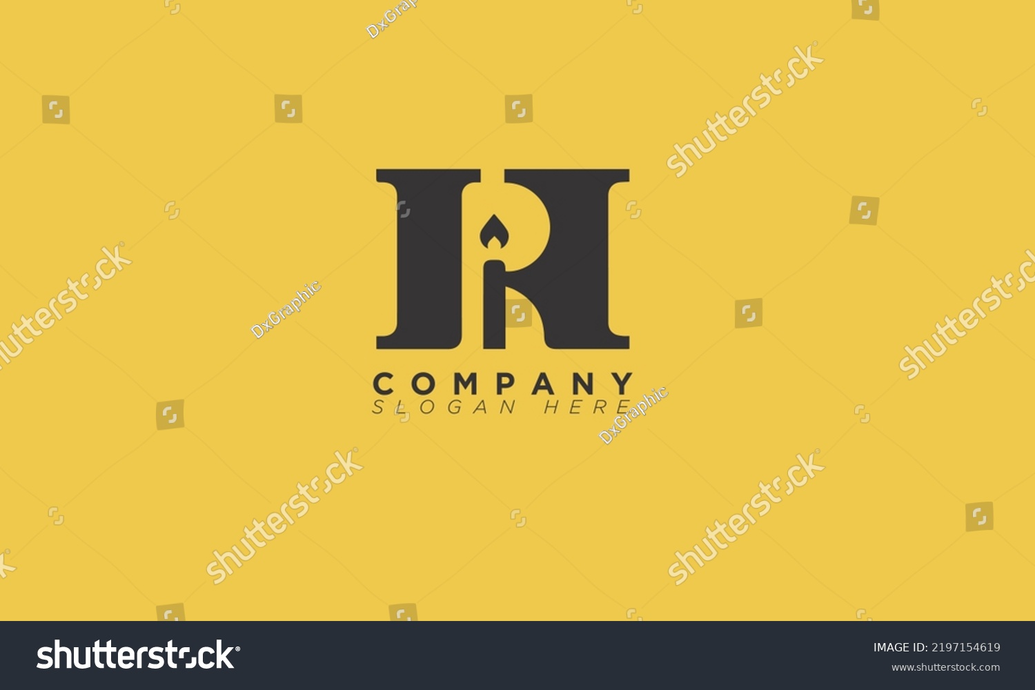 SVG of HR With Candle Alphabet letters Initials Monogram logo  svg