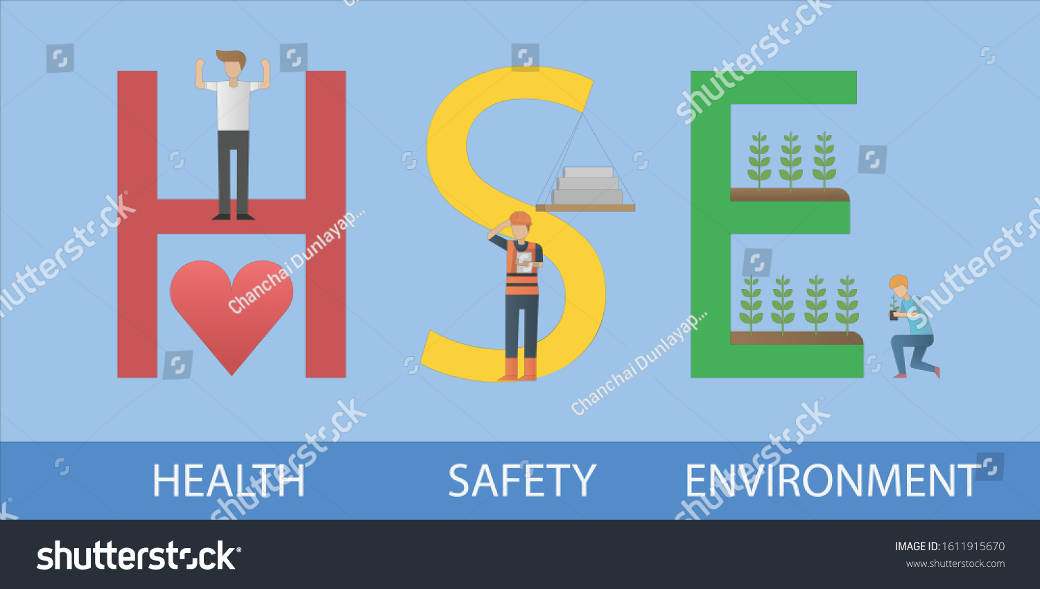 Hse Health Safety Environment Acronym Banner Stock Vector (Royalty Free