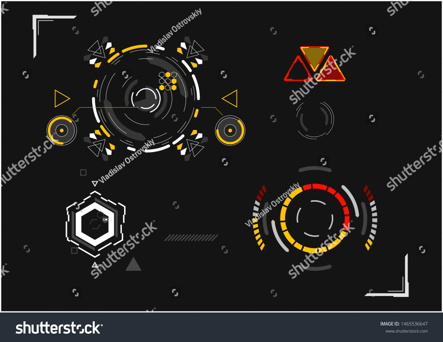 Hud Aim Ui Set Elements Sci 스톡 벡터(로열티 프리) 1465536647 | Shutterstock