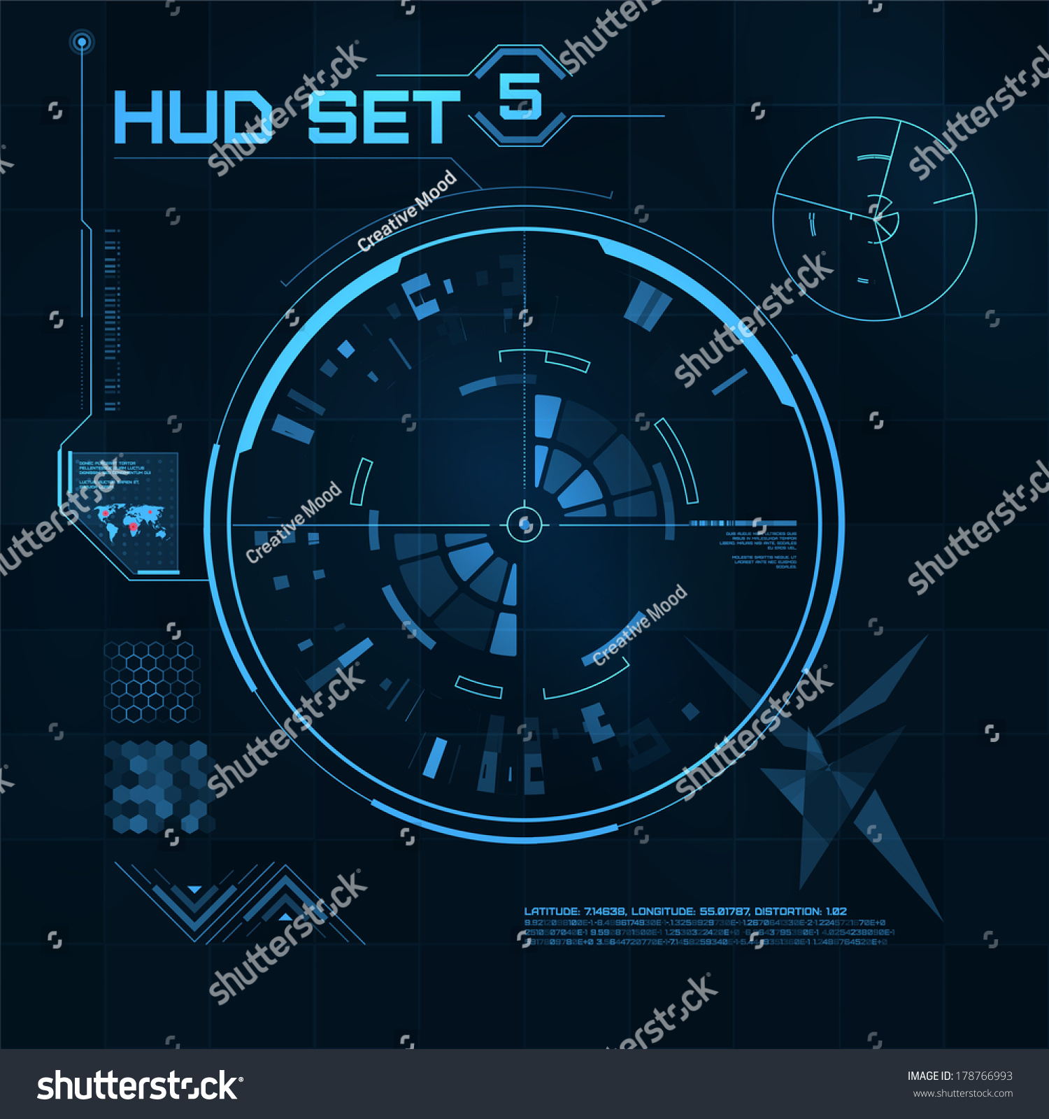 Hud Gui Set Futuristic User Interface 库存矢量图（免版税）178766993 | Shutterstock