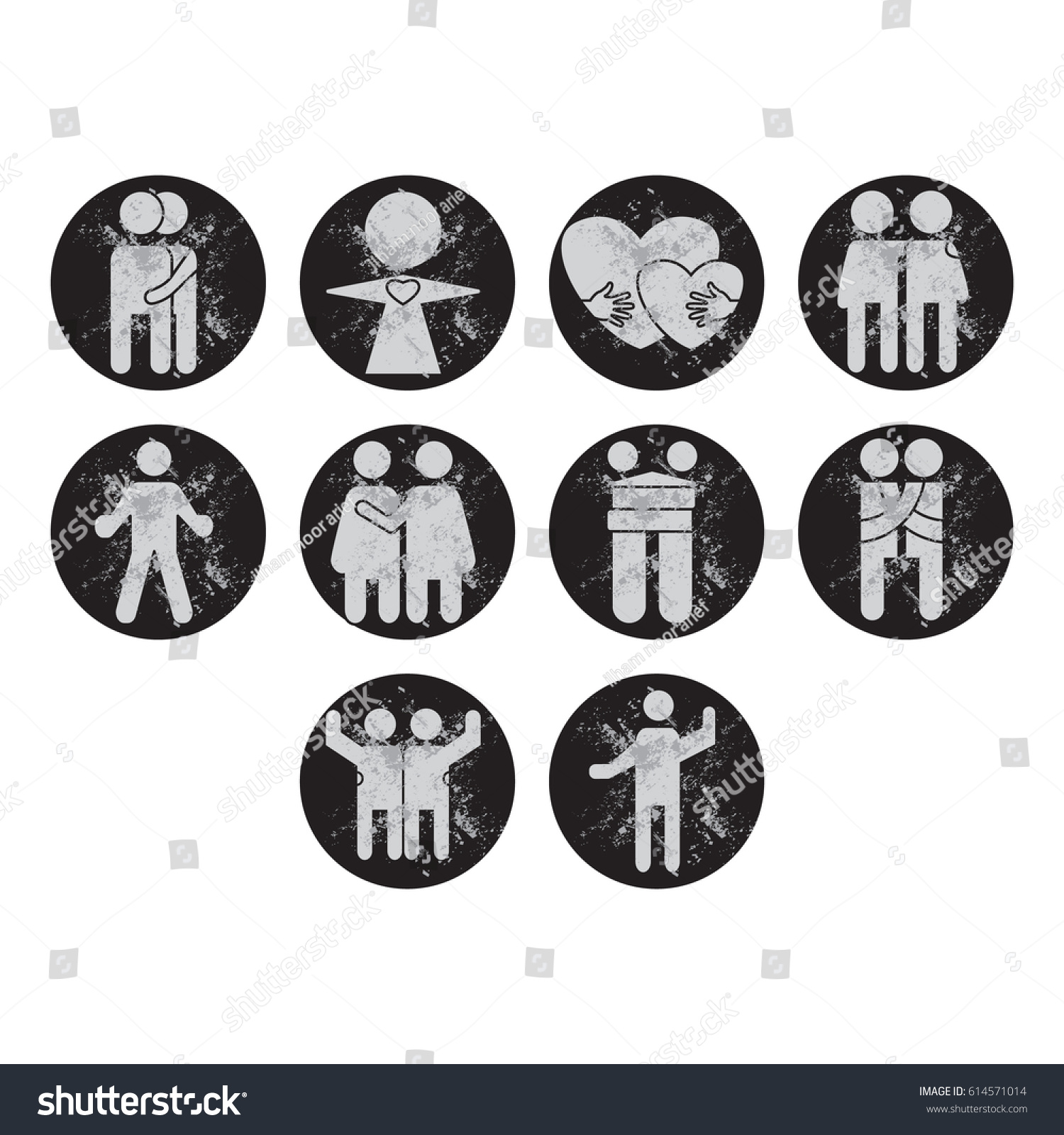 Hug Icon Set Stock Vector (Royalty Free) 614571014 | Shutterstock
