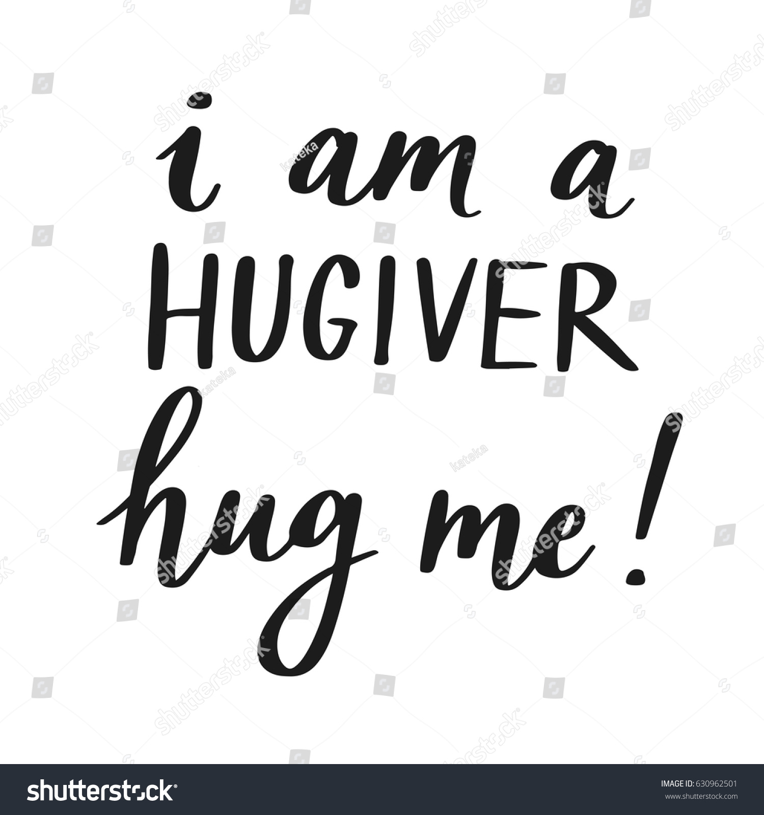 Hug Me Lettering Script Funny Quote Stock Vector Royalty Free