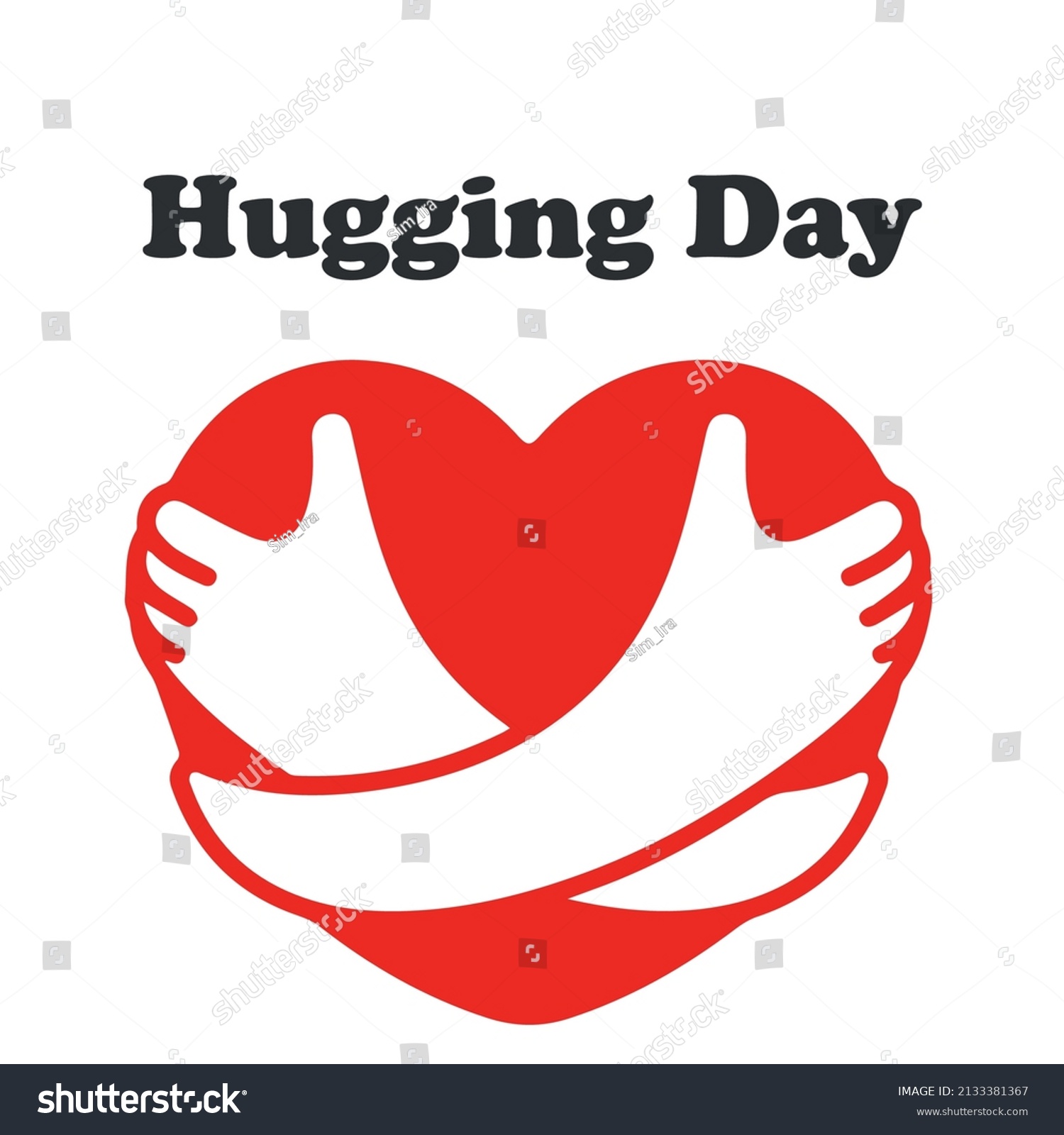 Hugging Heart Symbol Hug Yourself Logo Stock Vector (Royalty Free ...