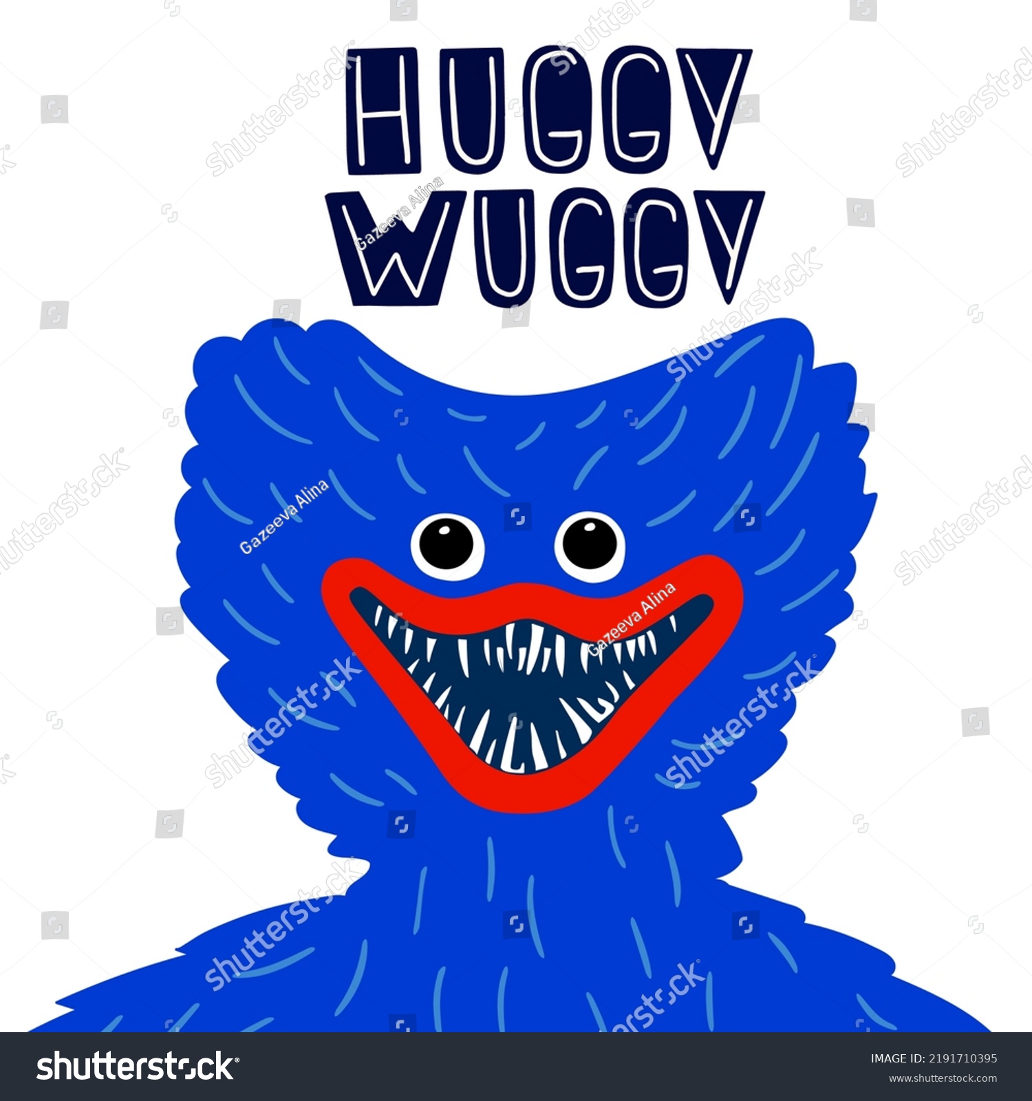 SVG of Huggy Wuggy terrible toy on a white background. Huggie Wuggies svg