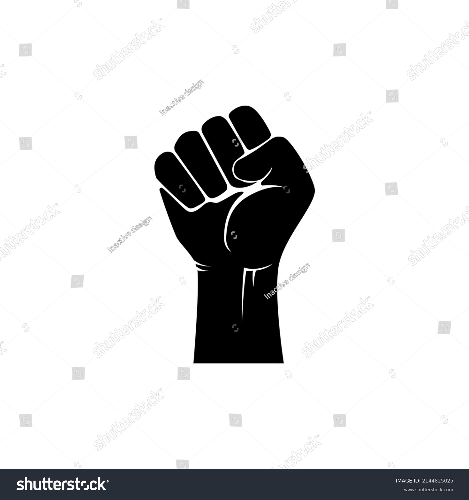 Human Black Hand Clenched His Fist Stock Vector (Royalty Free ...