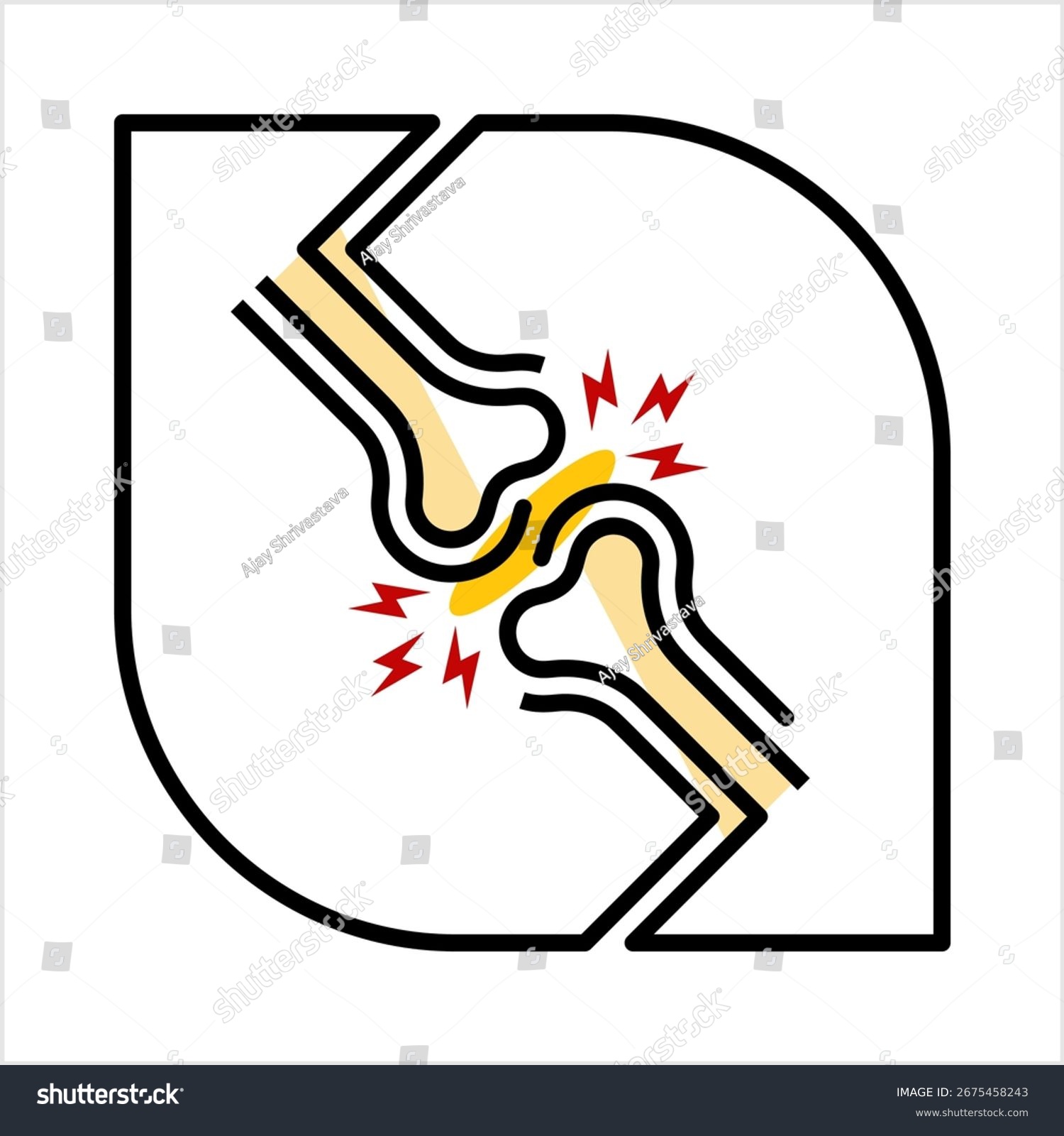 bone joint pain, yellow, black, red clip art preview
