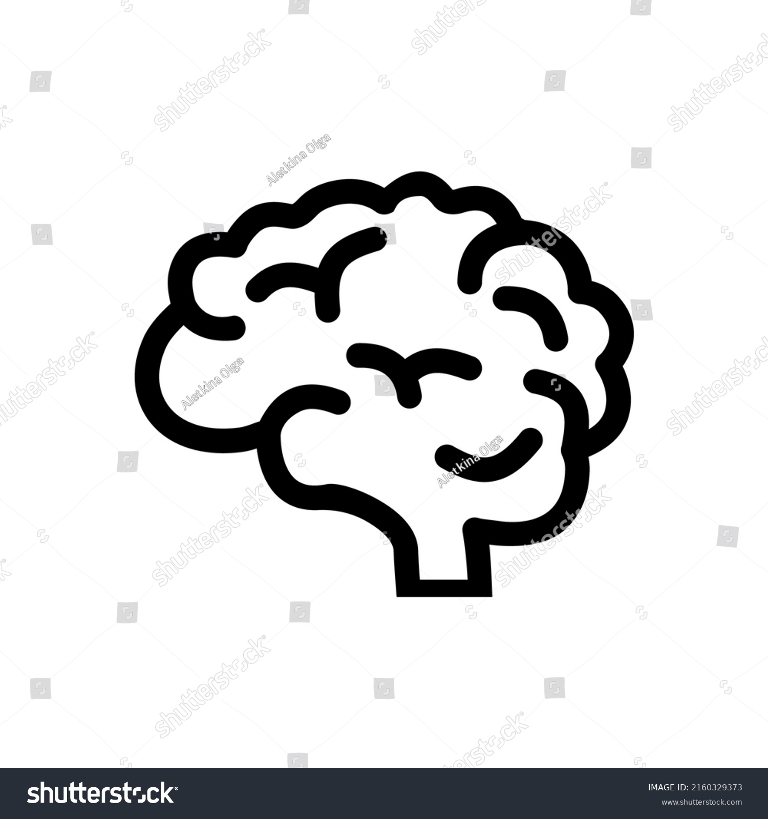 Human Brain Medical Vector Icon Illustration Stock Vector (Royalty Free ...