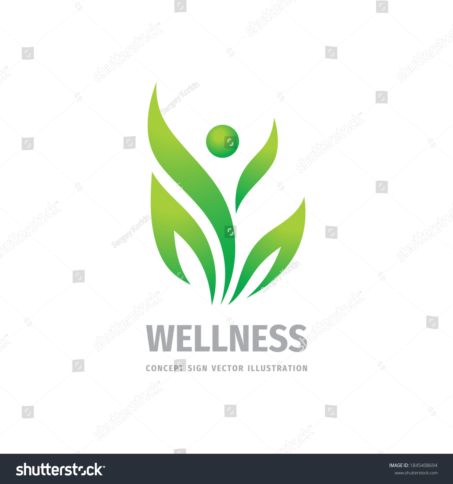 Human Character Nature Green Leaves Vector Stock Vector (Royalty Free ...