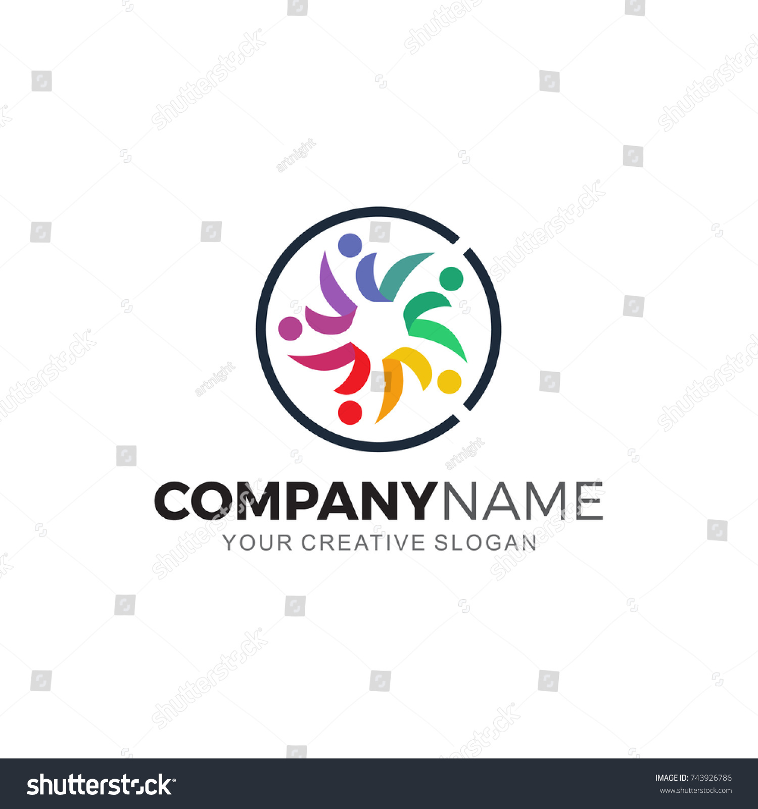 Human Circle Logo Business Logo Vector Stock Vector (Royalty Free ...