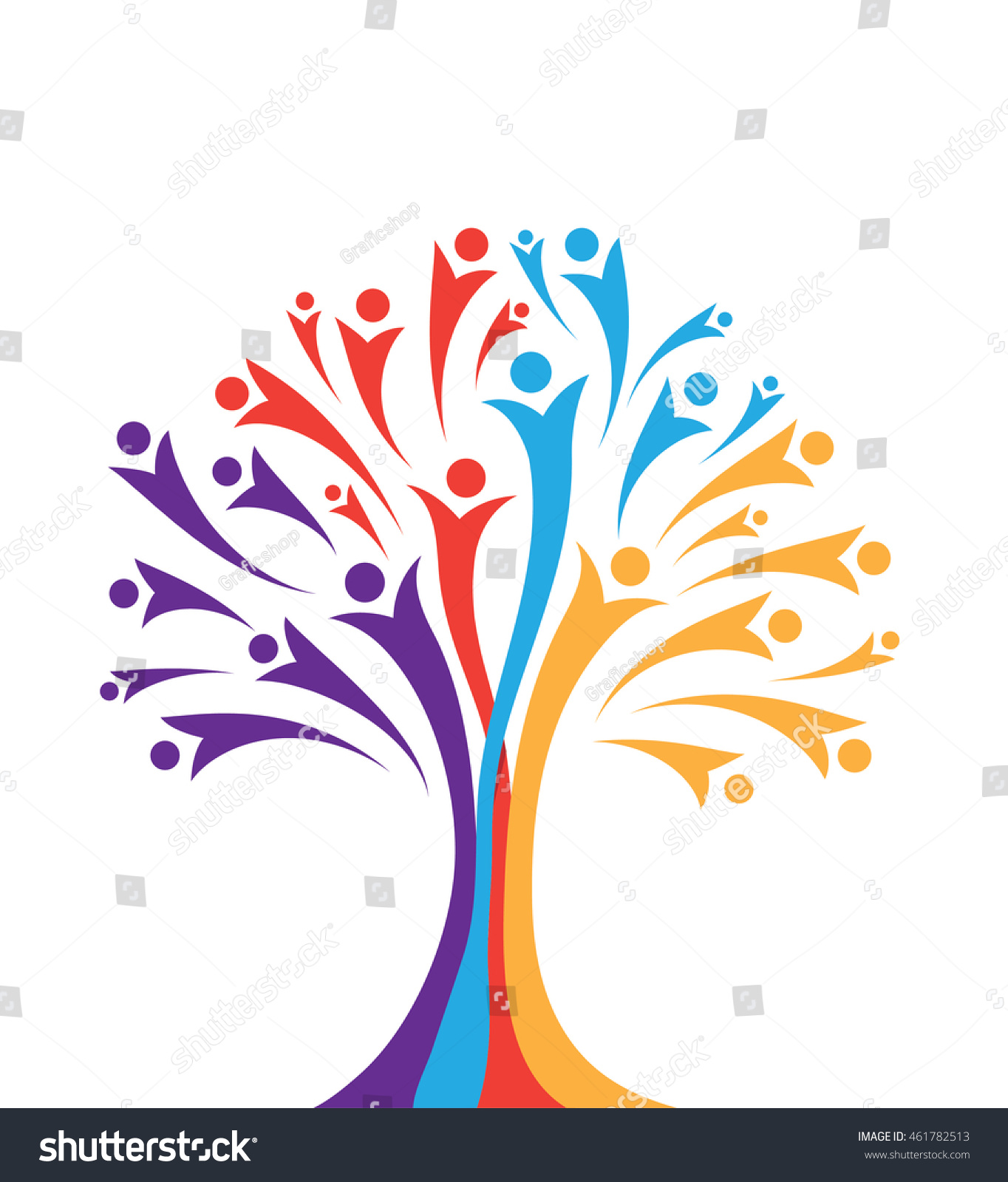 Human Community Concept Tree Illustration Stock Vector 461782513 ...