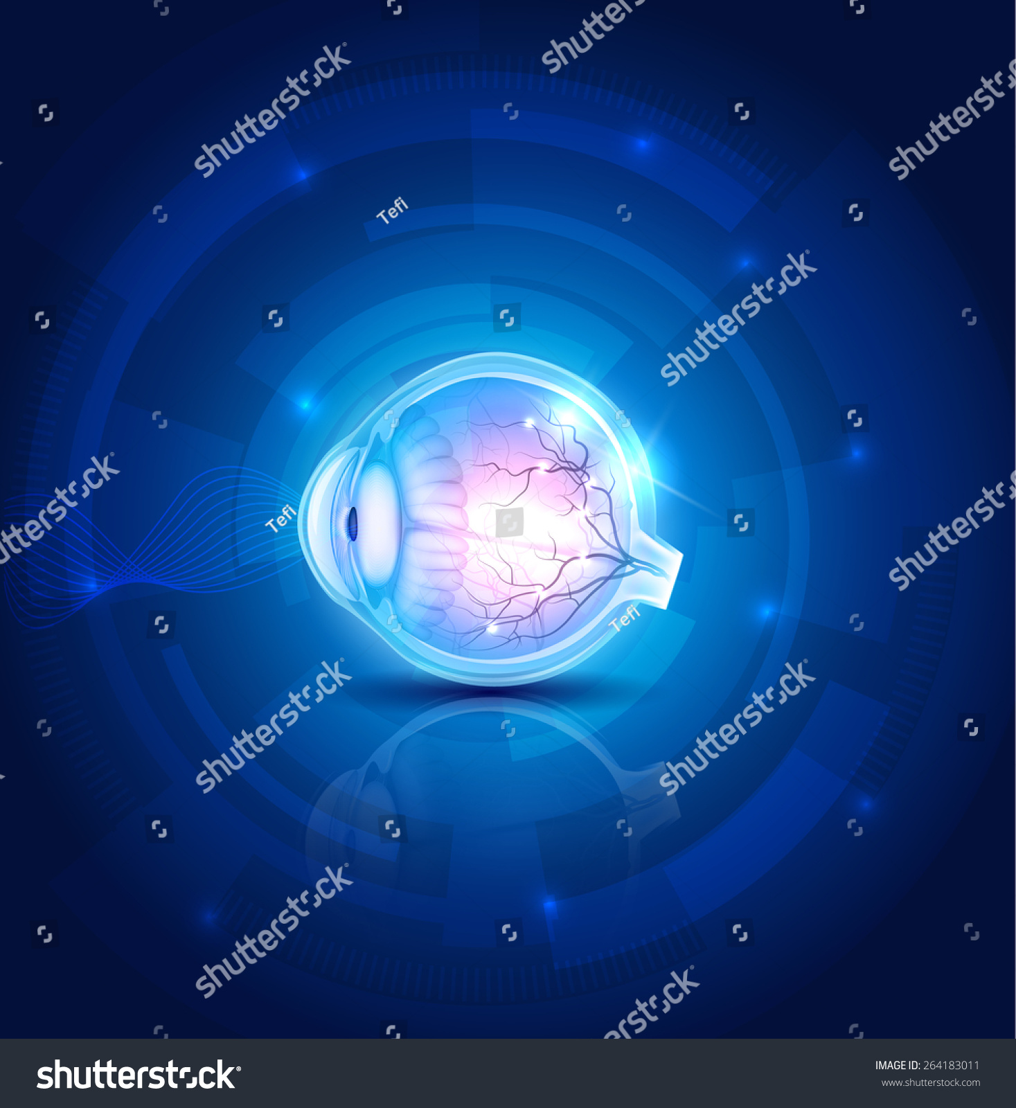 Human Eye Vision Abstract Blue Technology Stock Vector (Royalty Free