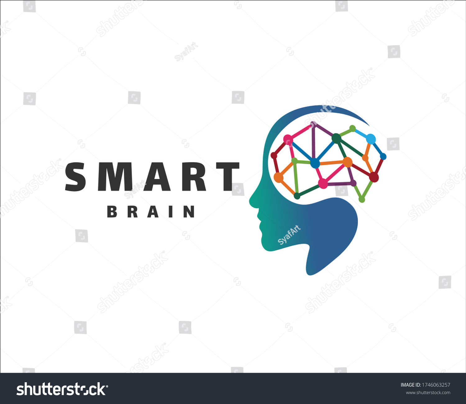 Human Face Line Art Smart Brain Stock Vector (Royalty Free) 1746063257 ...