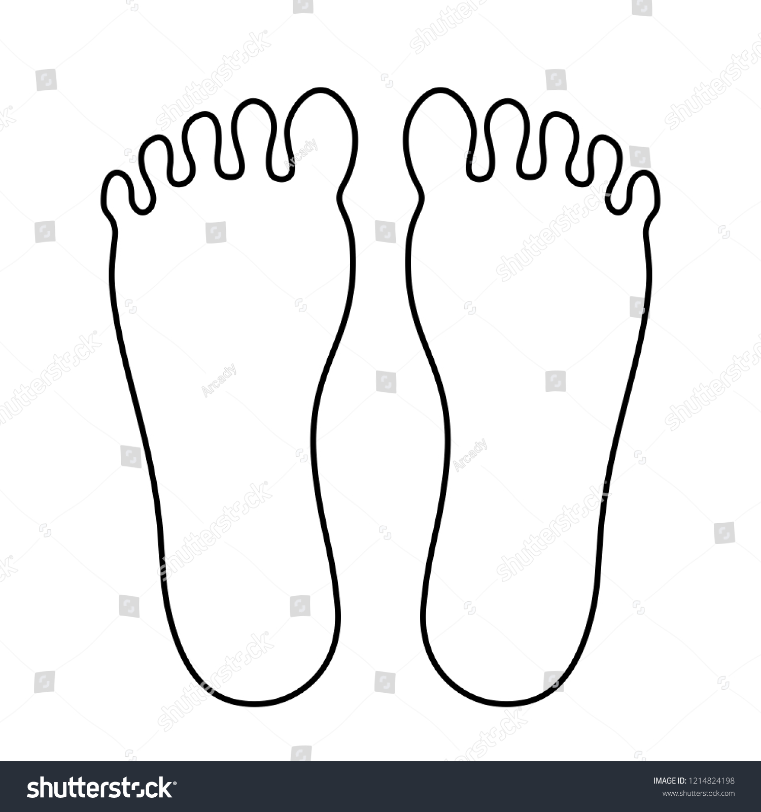 Human Foot Outline Icon Vector Illustration Stock Vector (Royalty Free ...