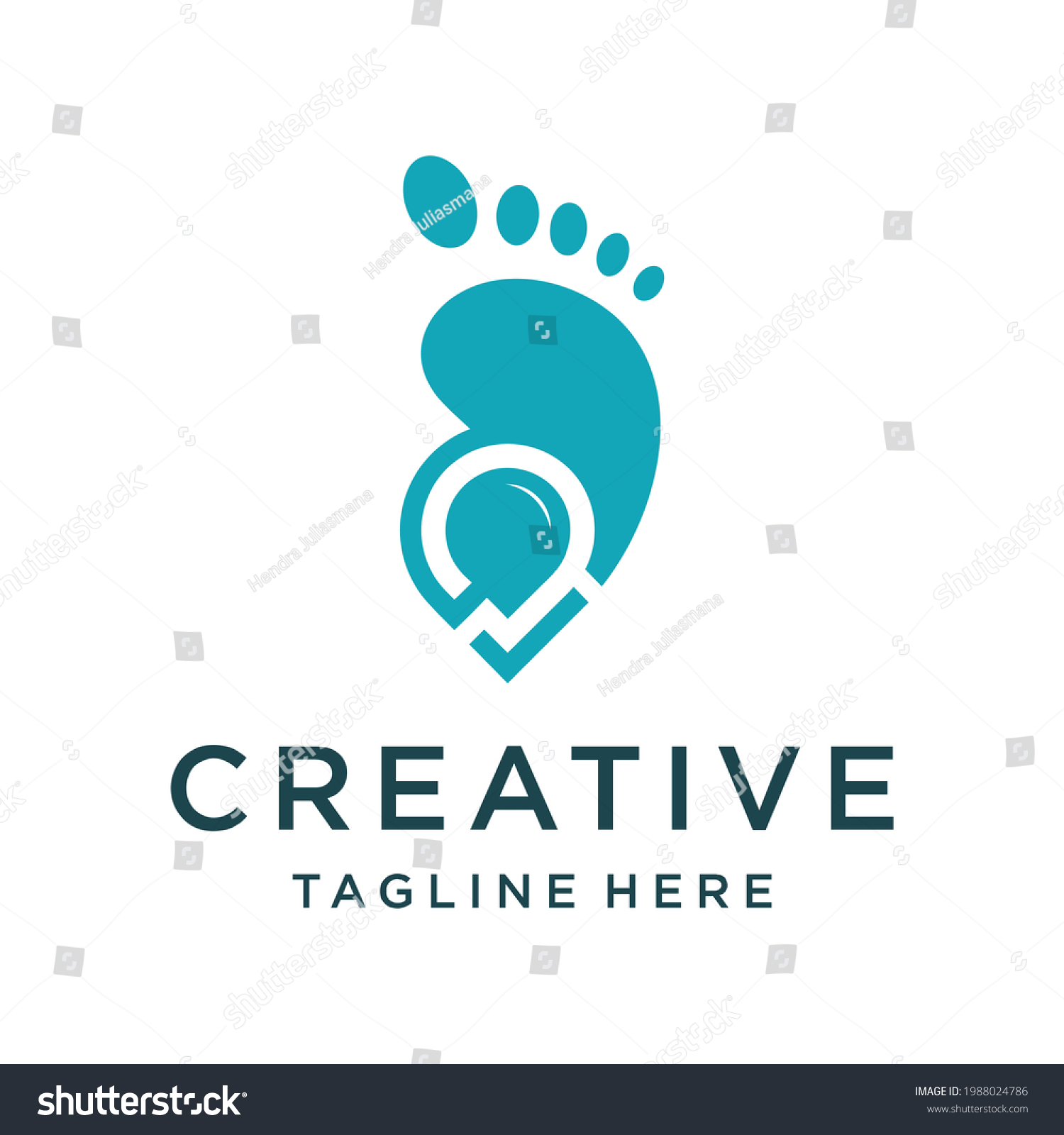 Human Footprint Pin Shape Logo Symbol Stock Vector (Royalty Free ...