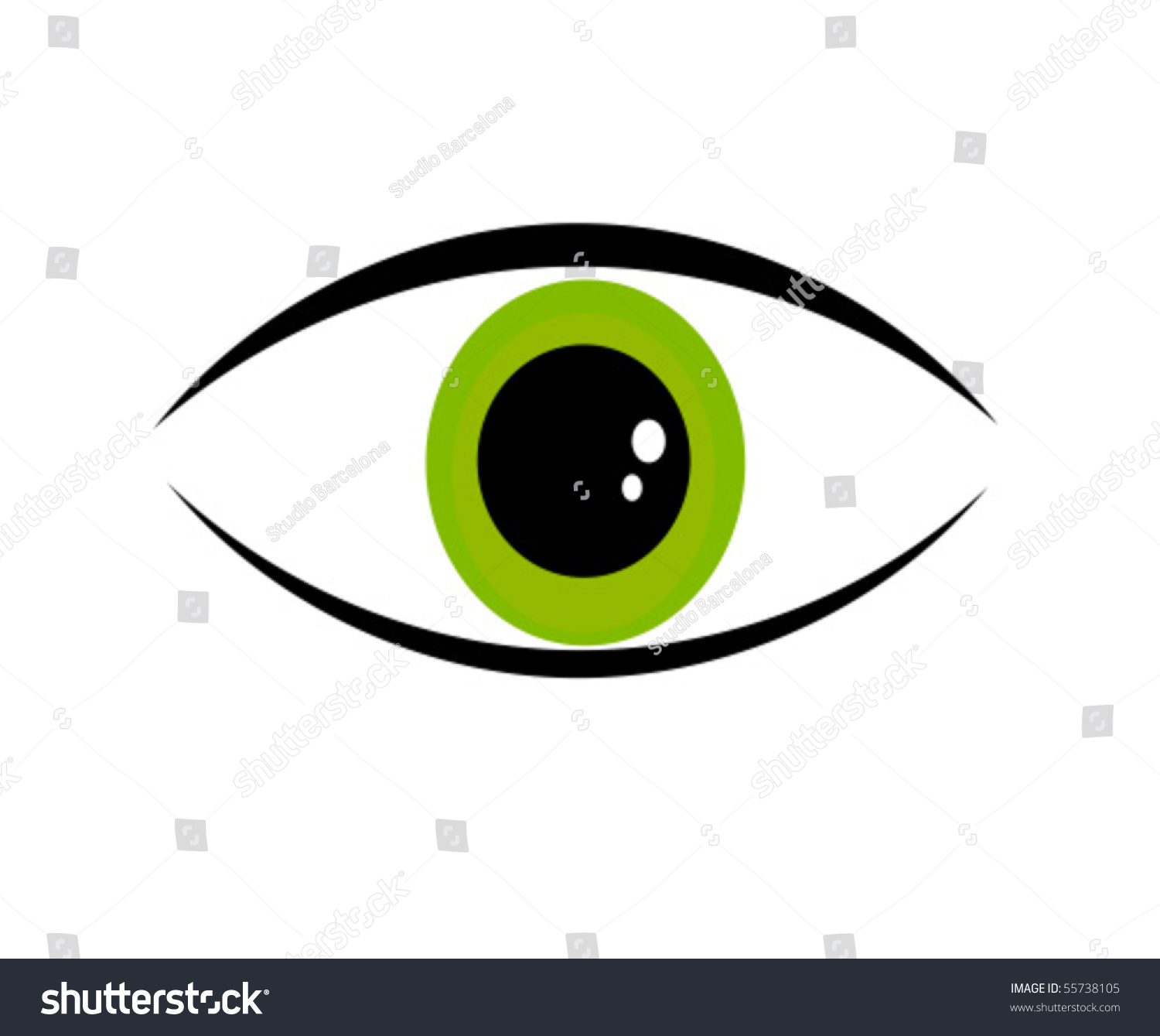 Human Green Eye. Vector Illustration - 55738105 : Shutterstock